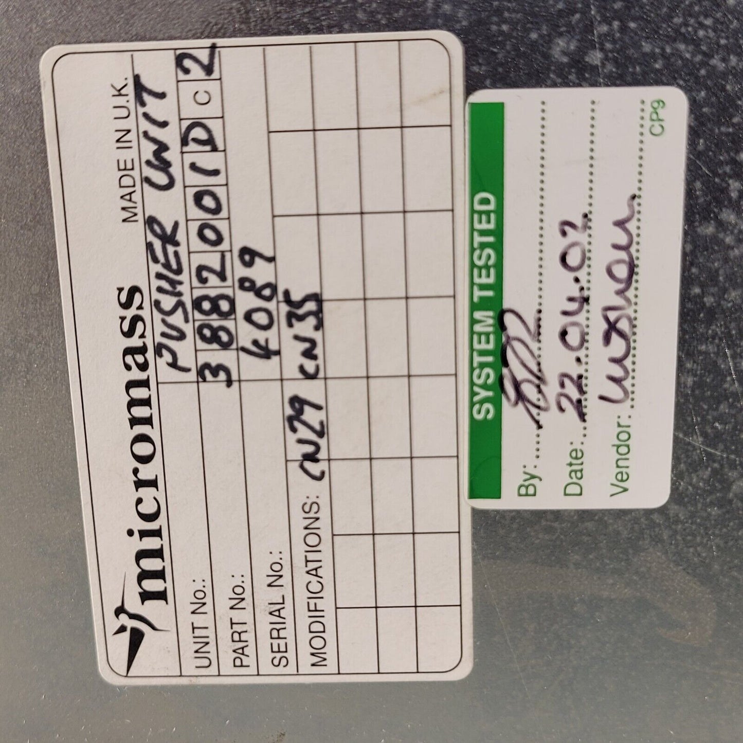 Micromass Pusher Unit 3882001DC2 From Micromass Q-TOF-ULTIMA Mass Spectrometer