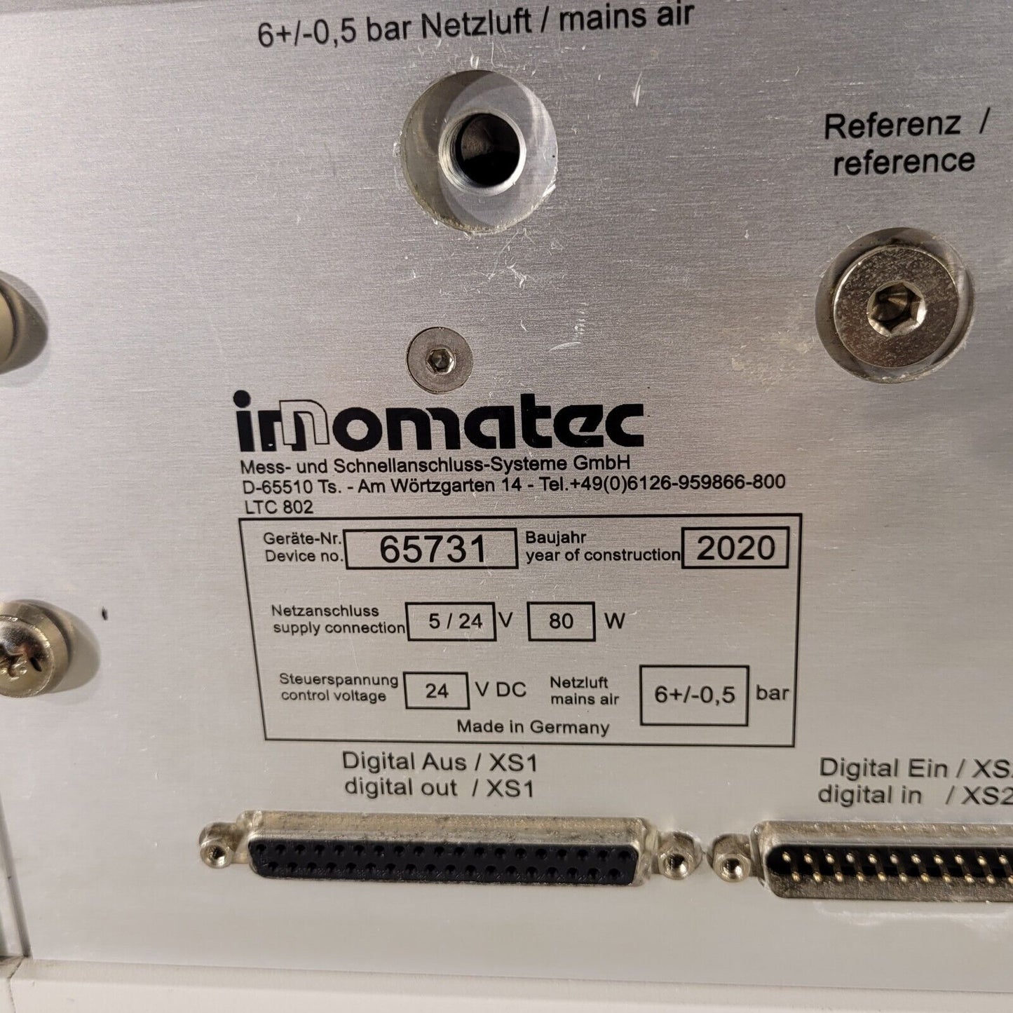 UNTESTED Innomatec LTC-802 Leak Test Computer 65731 6+/-0.5 Bar