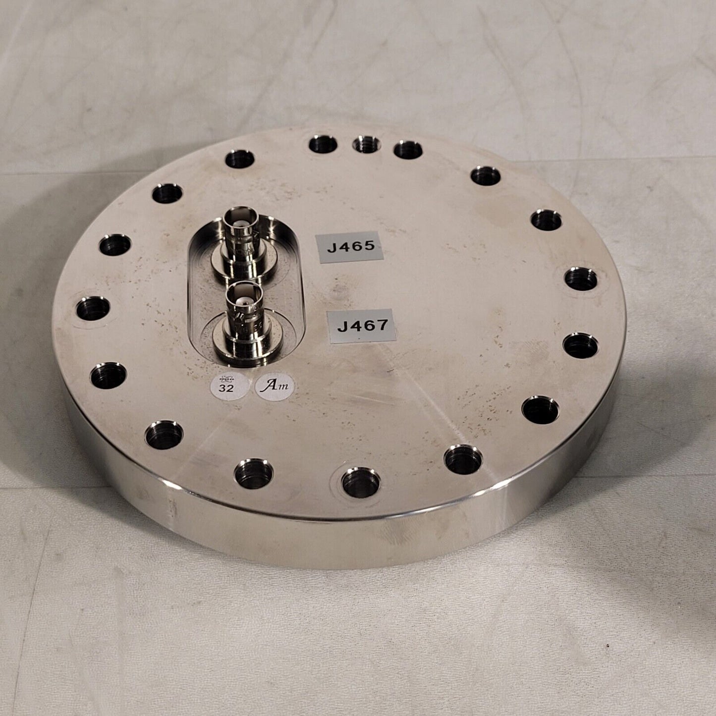 6" CF Conflat 2x BNC Port Electrical Feedthrough Flange DN100CF High Vacuum UHV