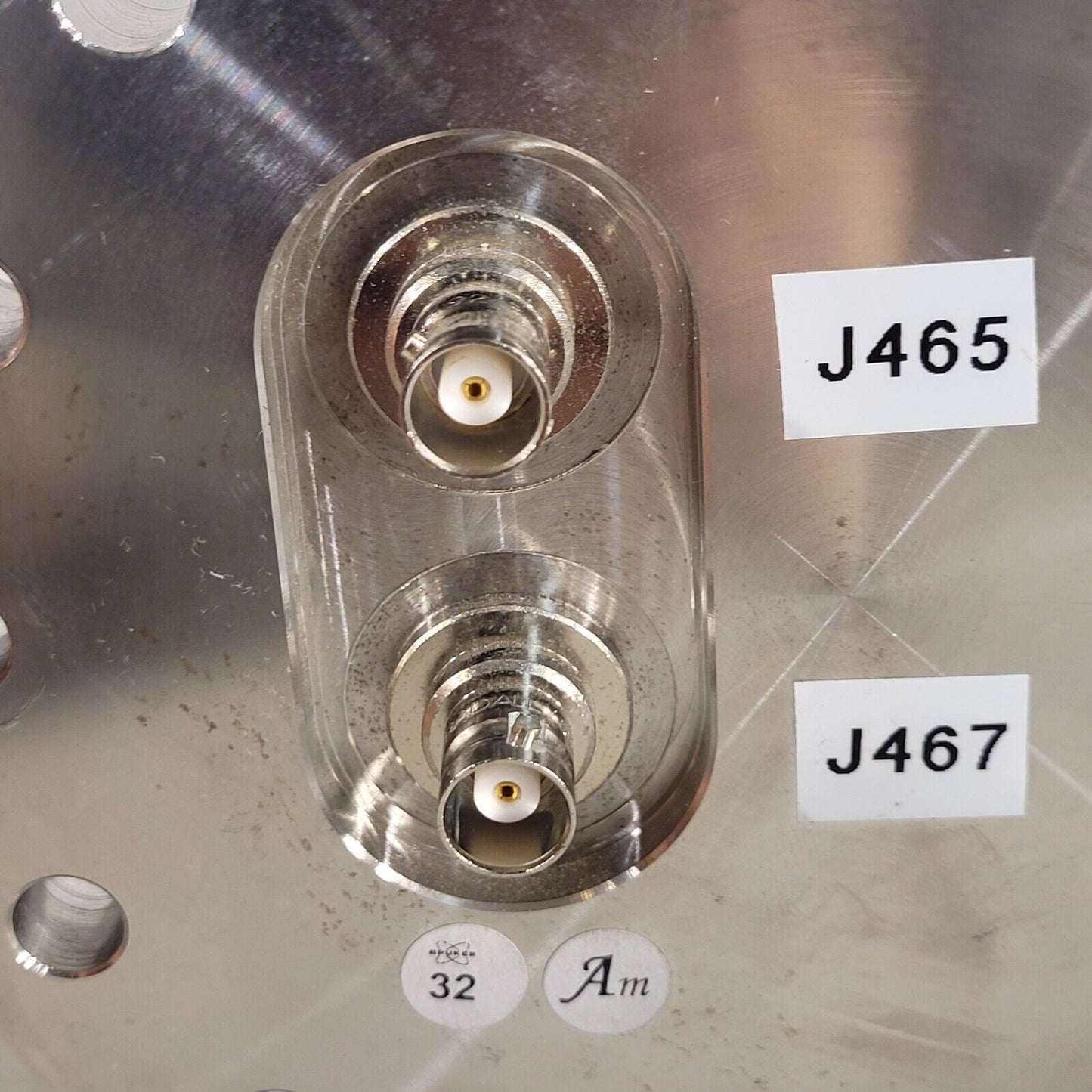 6" CF Conflat 2x BNC Port Electrical Feedthrough Flange DN100CF High Vacuum UHV