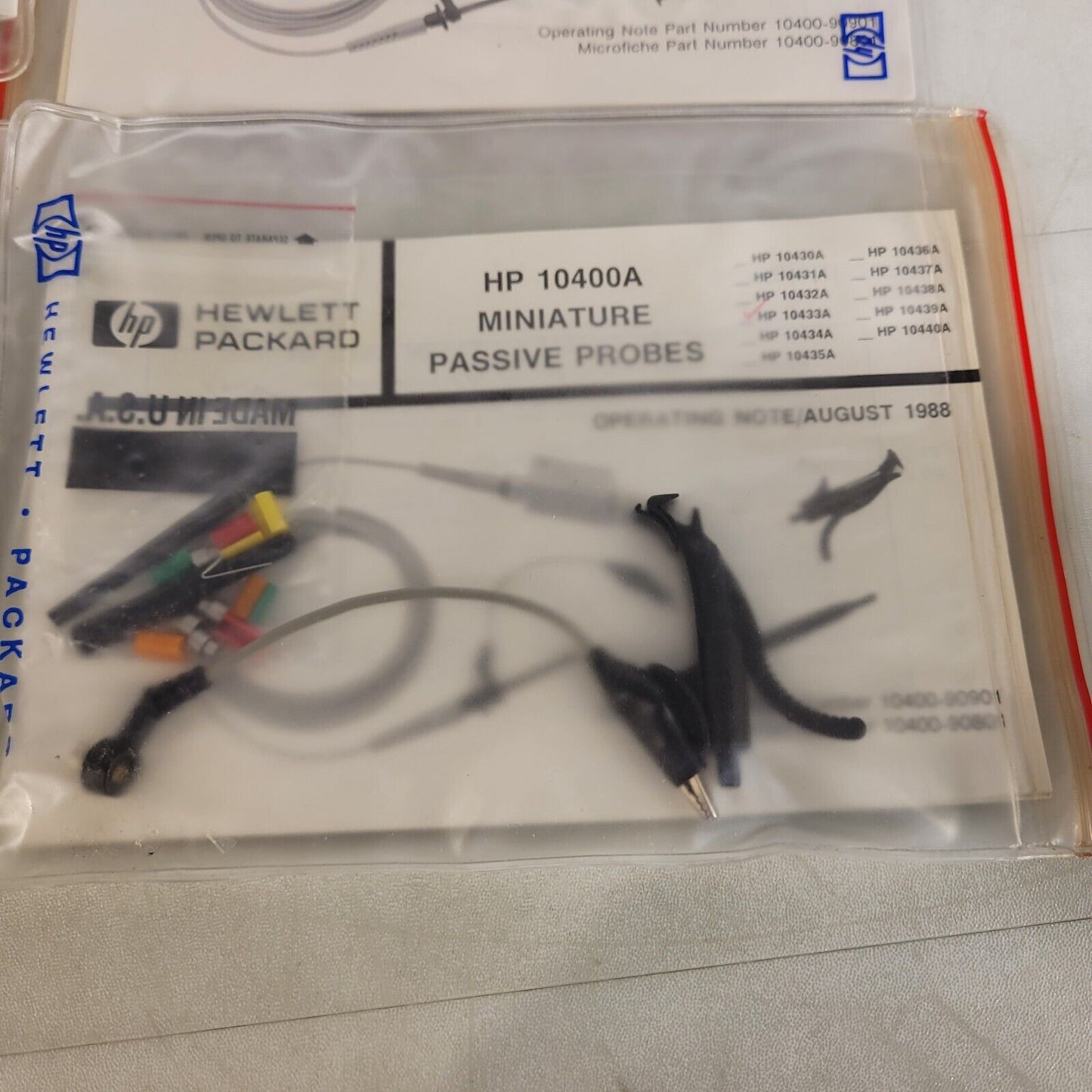 Lot of 5 HP Hewlett Packard 10400A Miniature Passive Probes *Incomplete Packs*