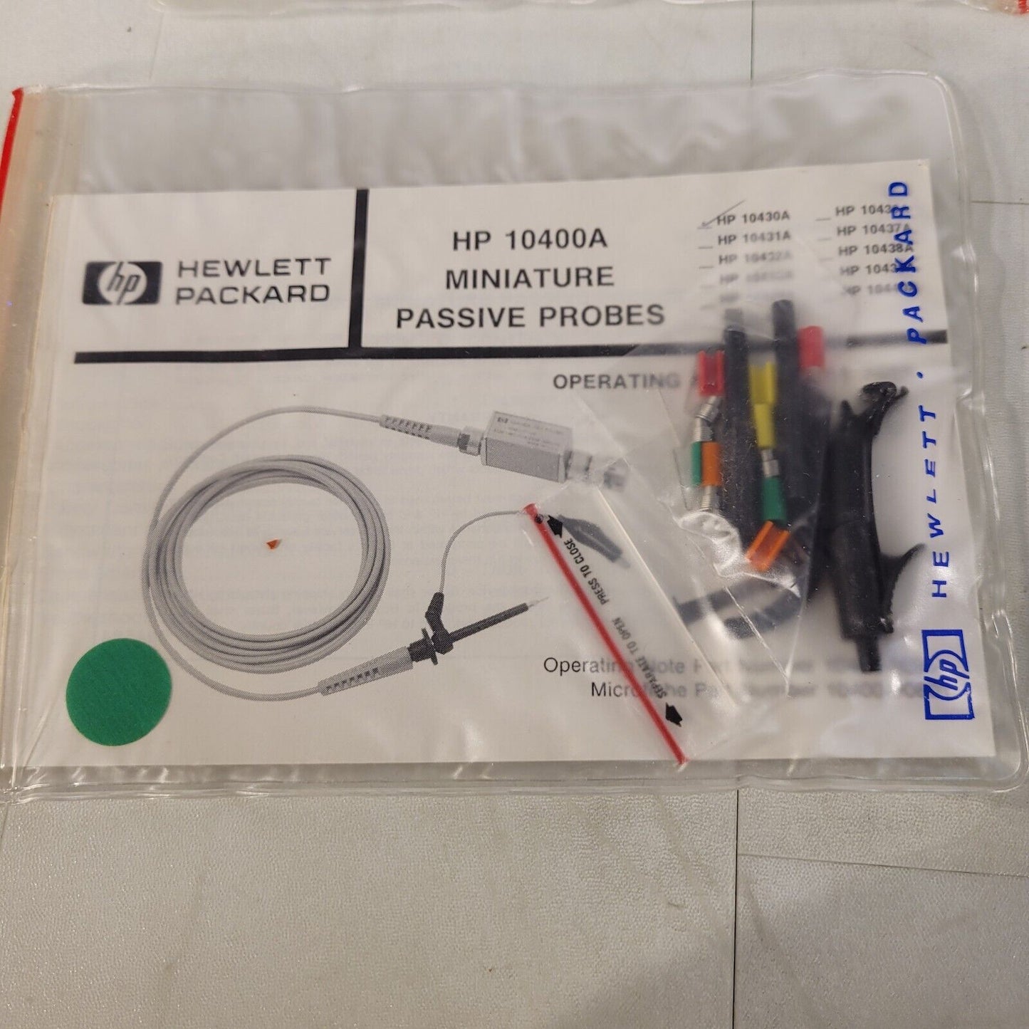 Lot of 5 HP Hewlett Packard 10400A Miniature Passive Probes *Incomplete Packs*