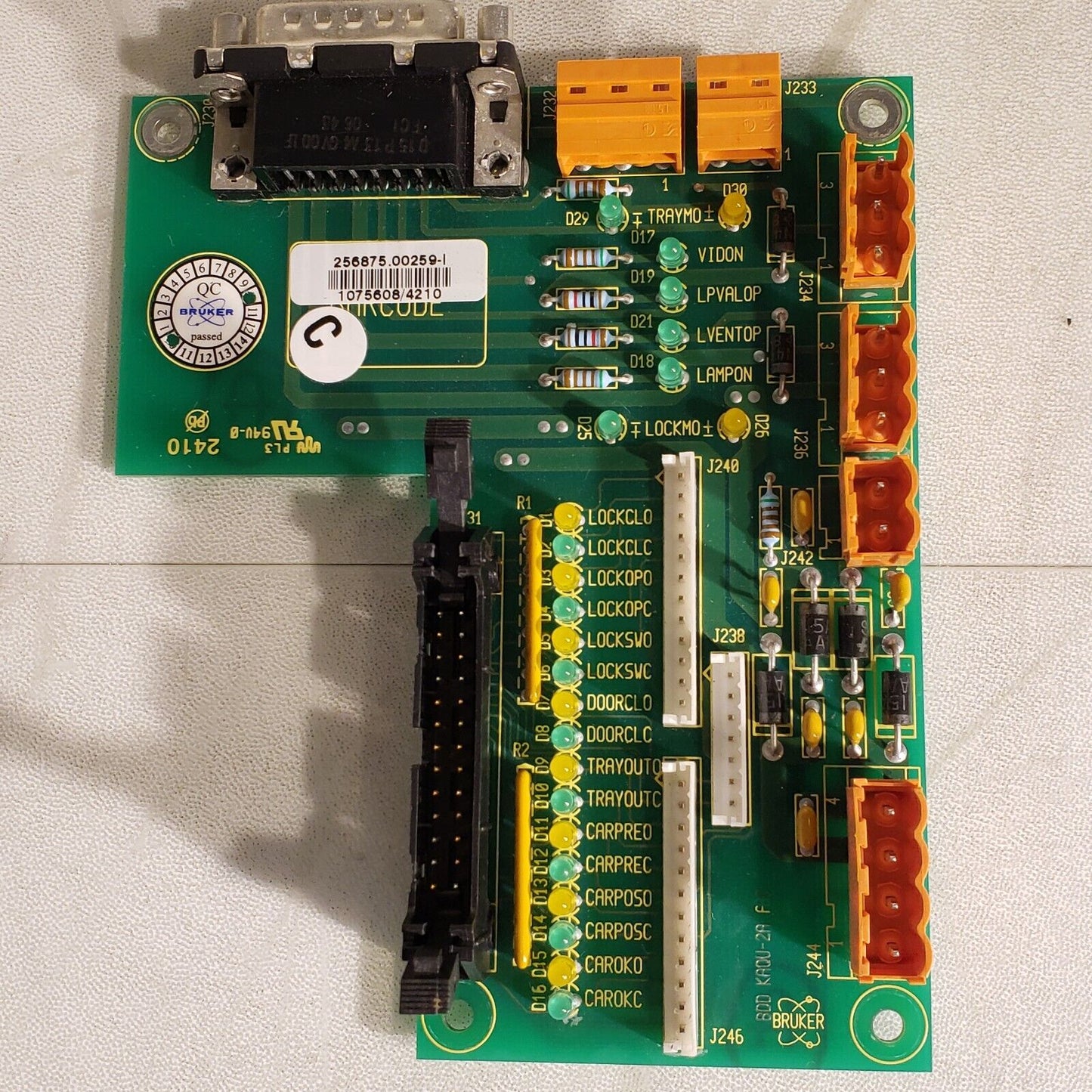Bruker 256875.00259-I Control Board BDD KAOU-2A FC From Bruker Ultraflex II