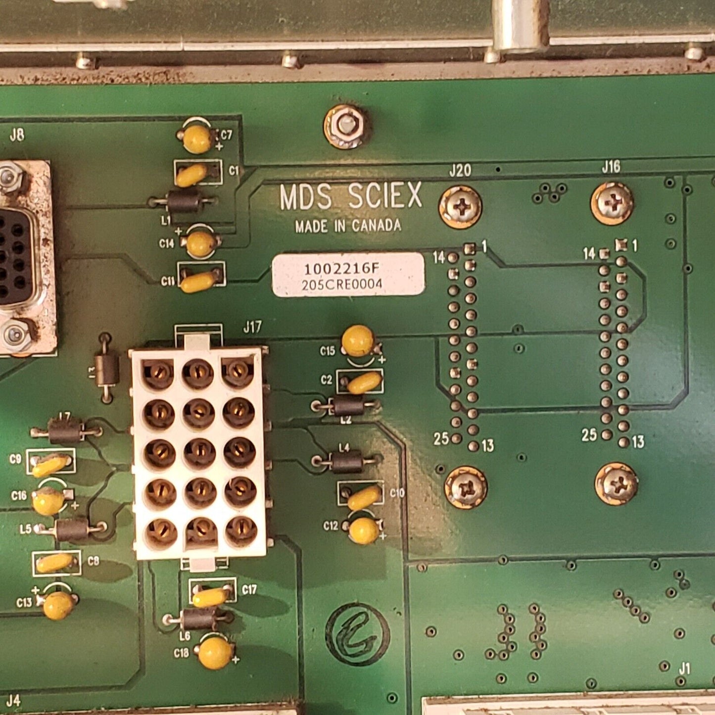 Perkin Elmer 002216F Backplane Box MDS SCIEX From Elan 9000 Mass Spectrometer