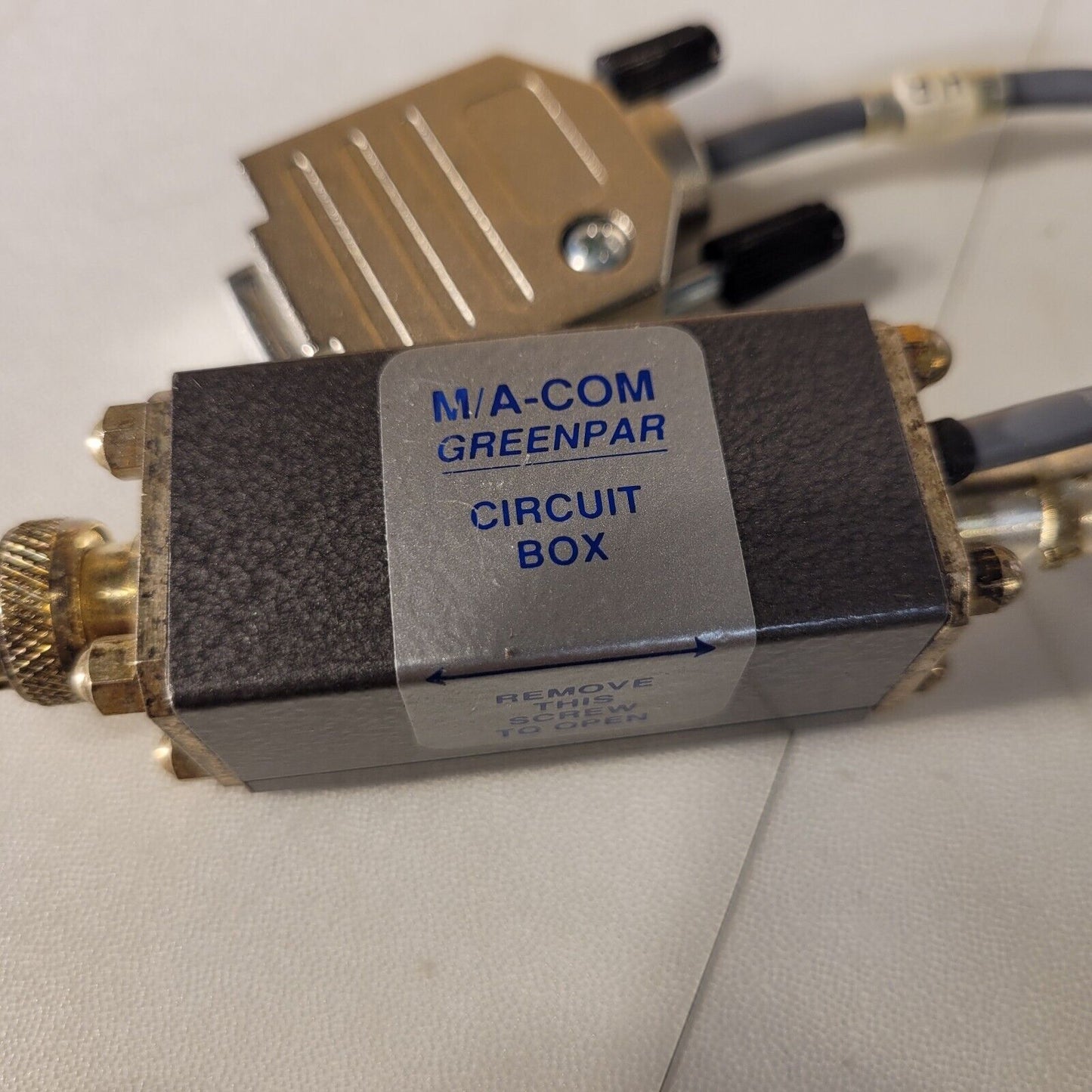M/A-COM Greenpar Circuit Box Amplifier With BNC Connectors And DB9 Connector