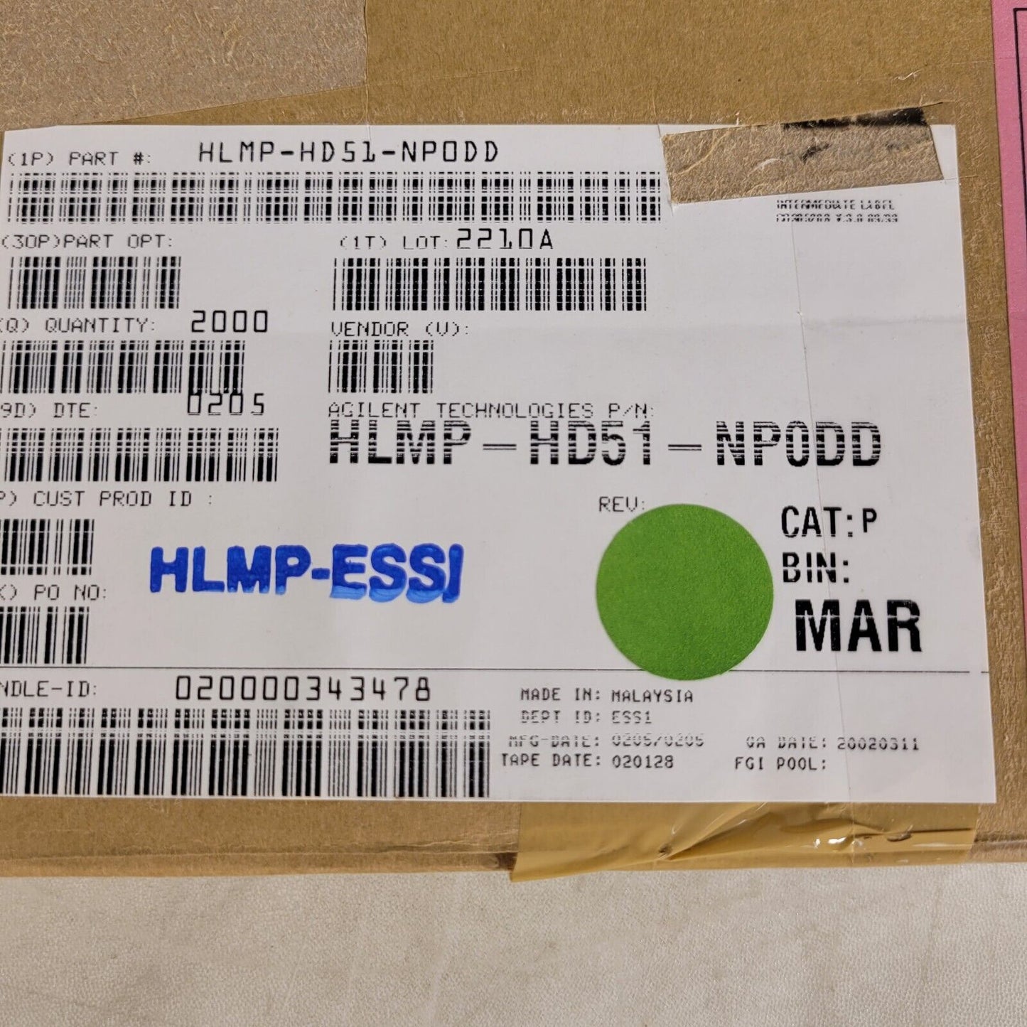 Agilent HLMP-HD51-NP0DD Pink LED Thru-Hole THT Lights *Price Per 10 LEDs*