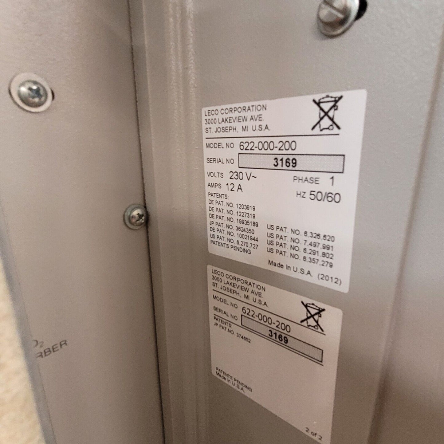 FOR PARTS Leco FP628 Elemental Determinator Element Protein Nitrogen 622-000-200