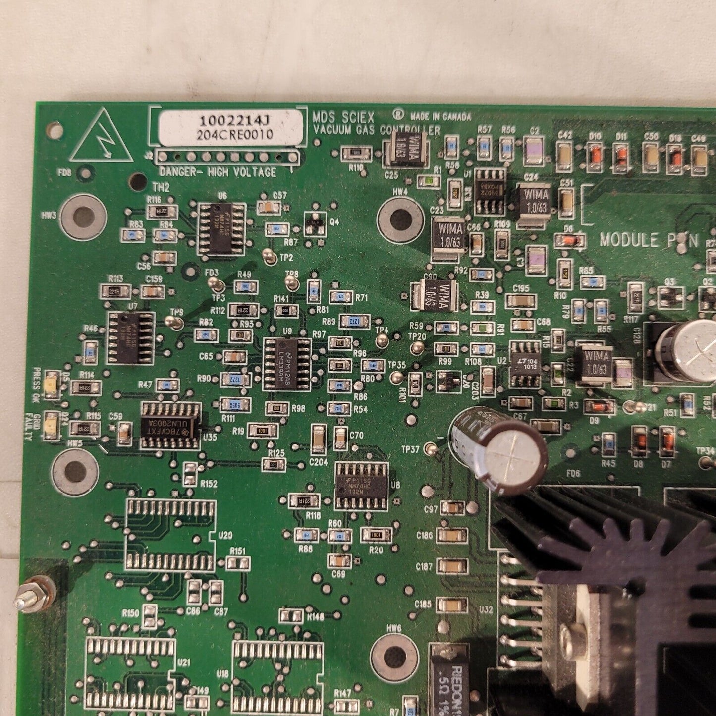 MDS Sciex 1002214J Vacuum Gas Controller Board From Perkin Elmer Elan 9000