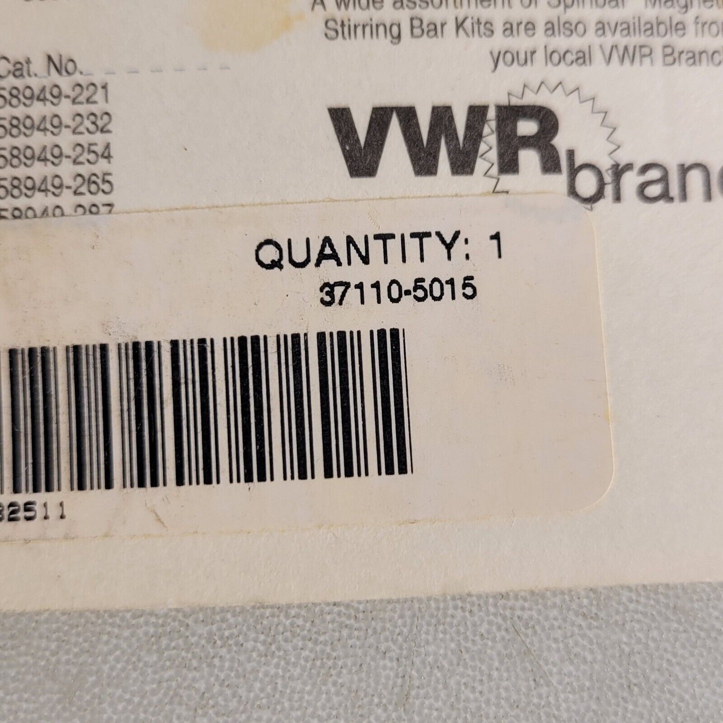 VWR 58948-251 Magnetic Spinbar Stirring Bar Octagonal 1-1/2" X 3/8" PTFE Coated