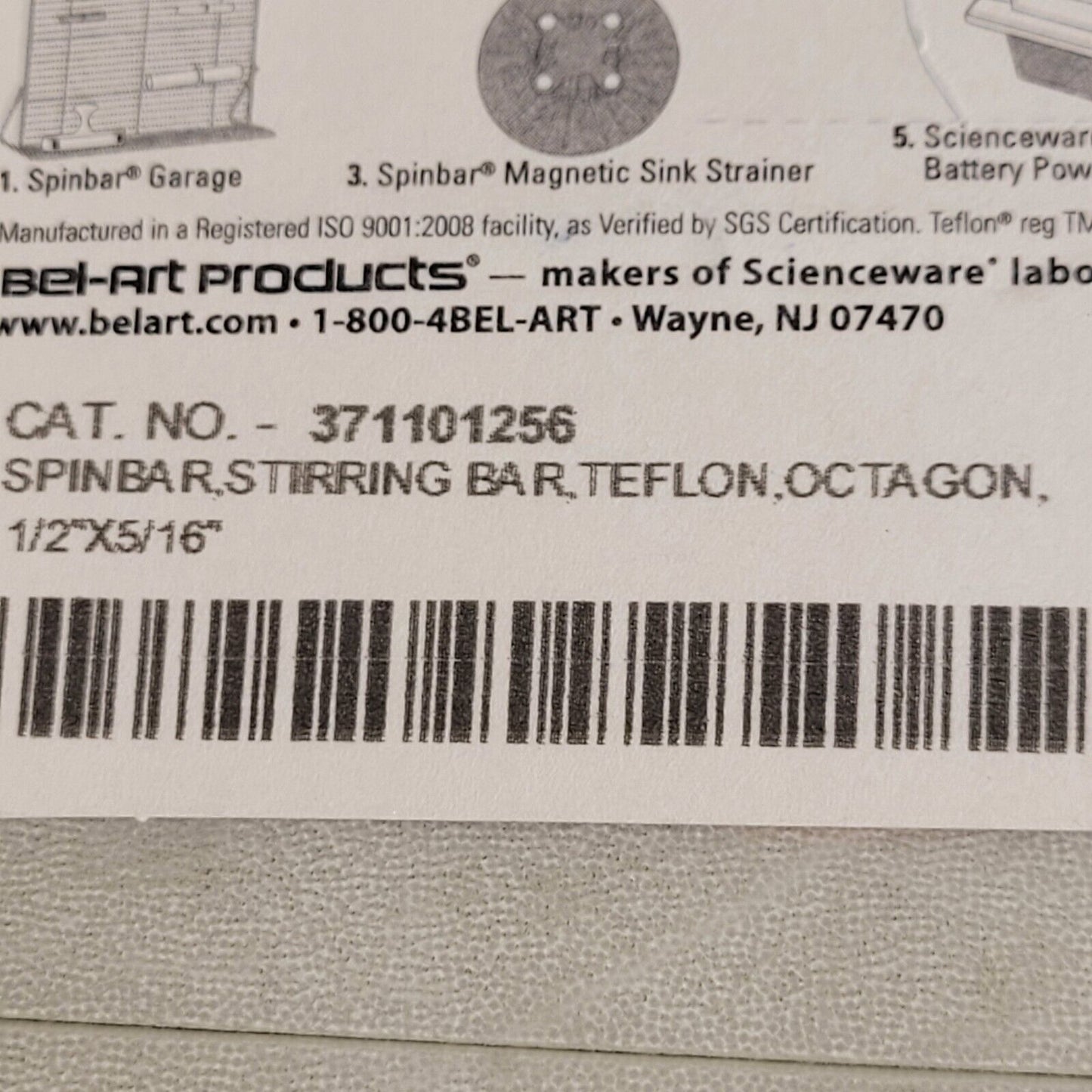 Scienceware 371101256 Spinbar Stirring Bar Octagonal 1/2" X 5/16" PTFE Coated