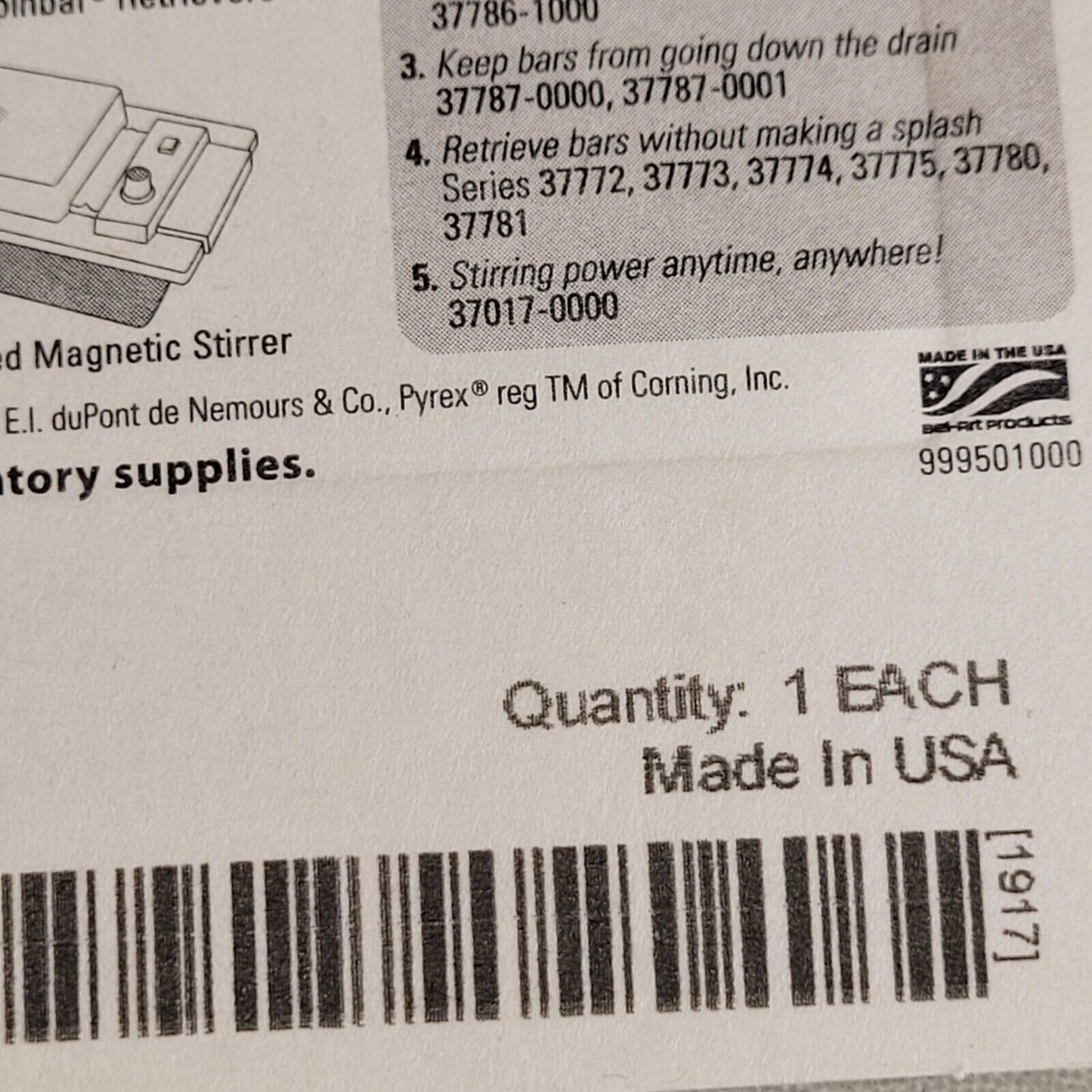 Scienceware 371101256 Spinbar Stirring Bar Octagonal 1/2" X 5/16" PTFE Coated