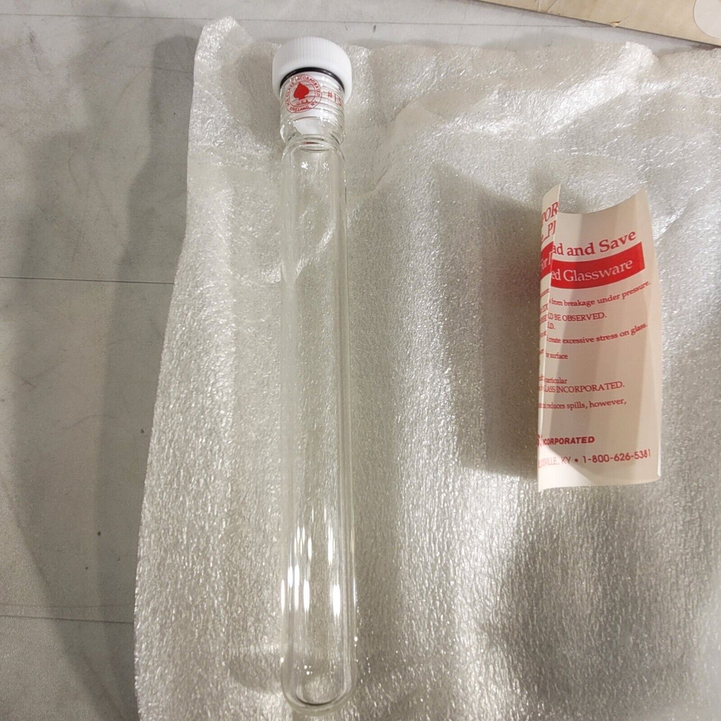 Aldrich Z18108-0 Pressure Tube With Threaded Type A Plug 38ml 20.3cm Length Glas