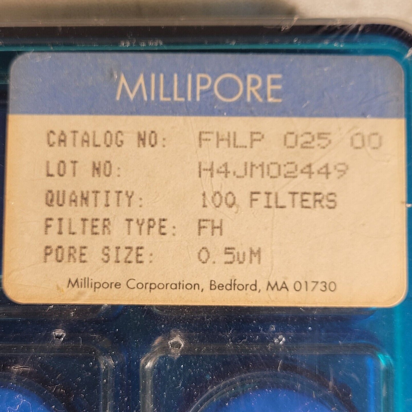 Millipore FHLP 025 00 0.5uM Pore Size FH Fliter 100 Filters