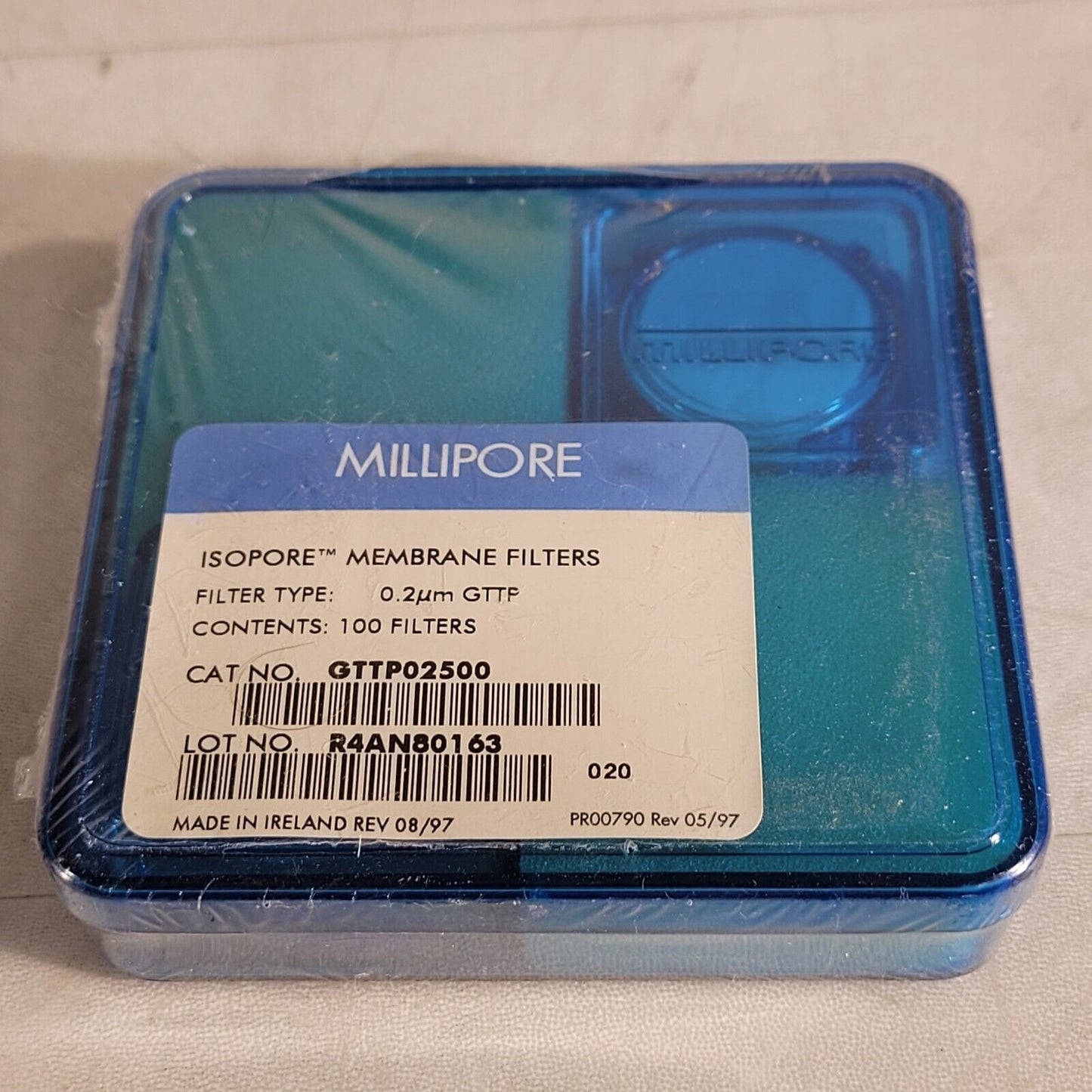 Millipore 0.2um GTTP Isopore Membrane Filters Contains 100 Filters GTTP02500