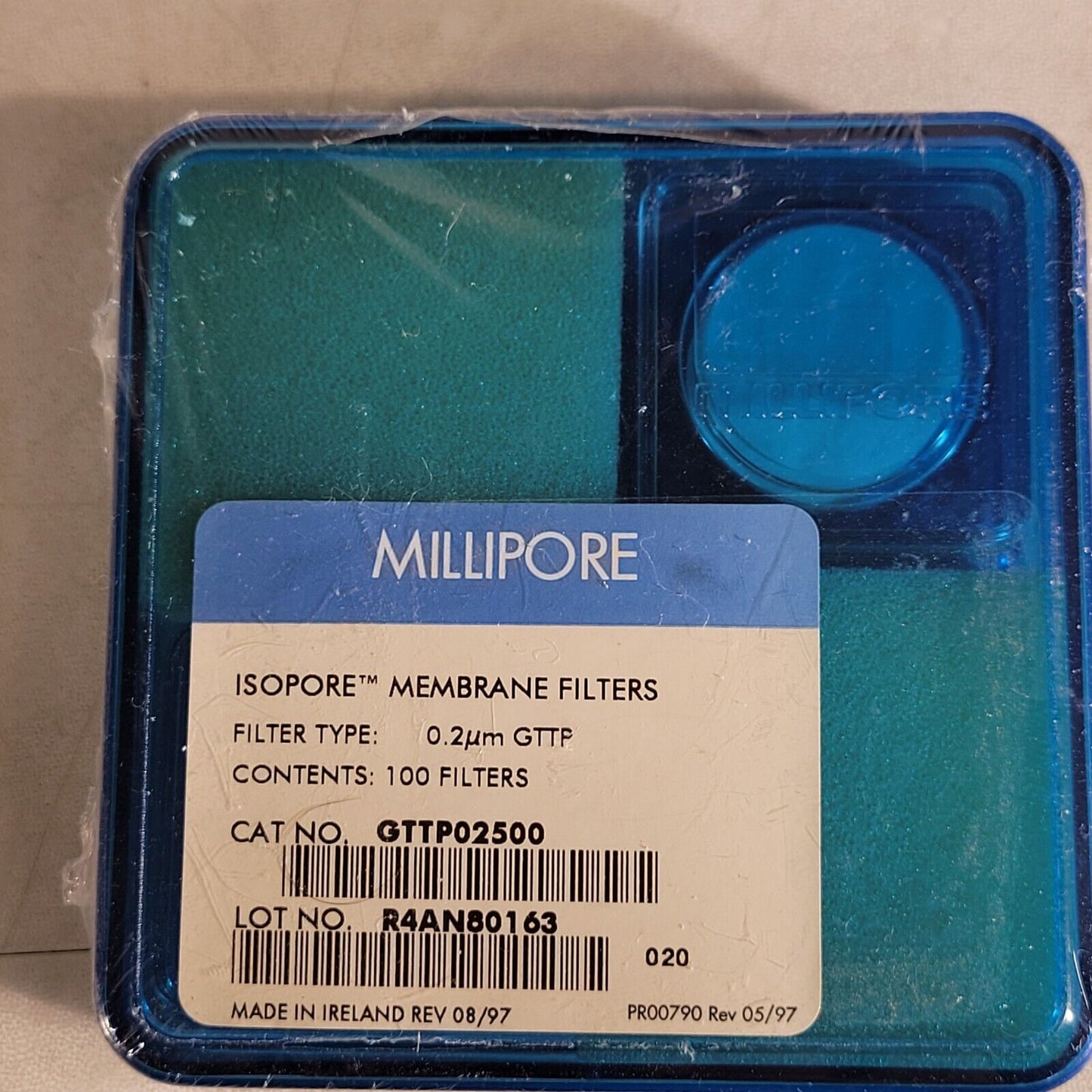 Millipore 0.2um GTTP Isopore Membrane Filters Contains 100 Filters GTTP02500