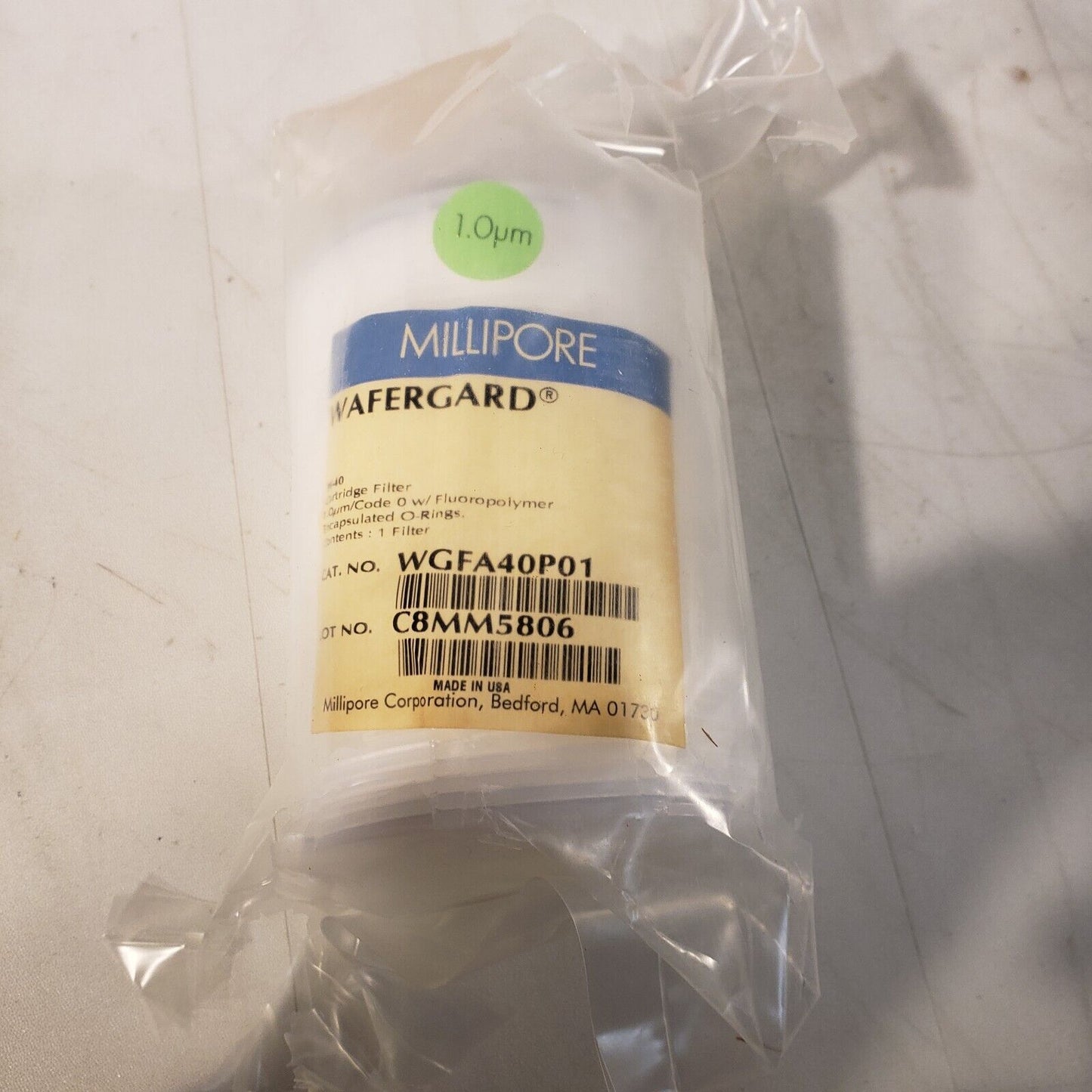 Millipore Wafergard PF-40 Cartridge Filter 1.0 Micrometer uM WGFA40P01