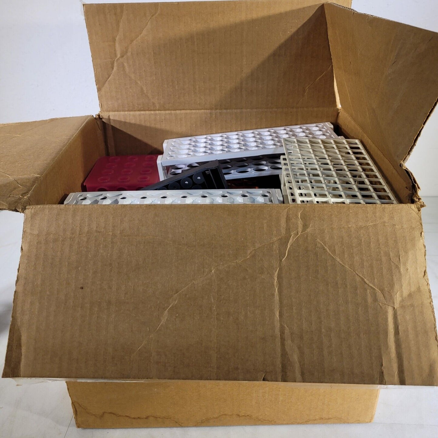 Large Lot of Plastic Sample Vial Tube Racks Various Sizes Bottle Organizer