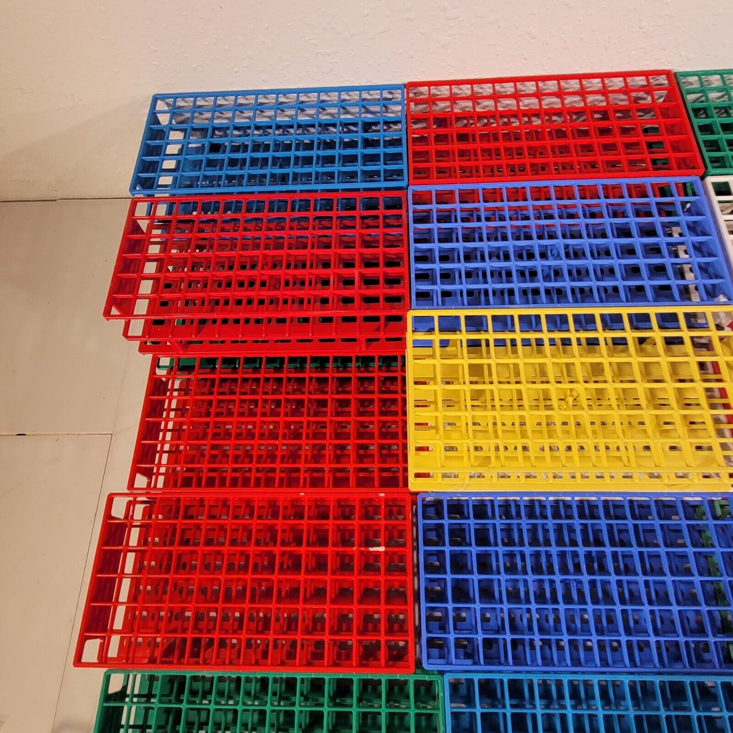 Lot Of Nalgene Plastic Sample Vial Tube Racks 30 Racks Holding 72, 5 Holding 36