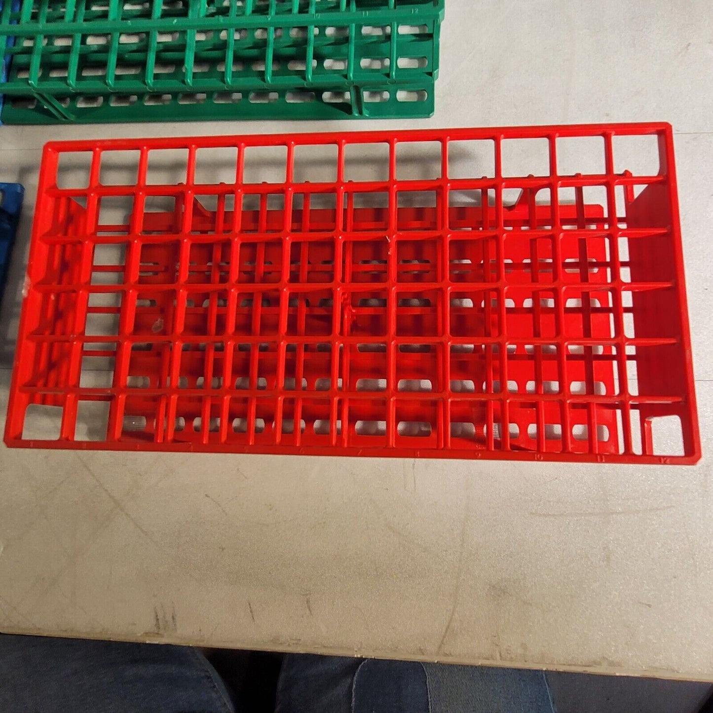 Lot Of Nalgene Plastic Sample Vial Tube Racks 30 Racks Holding 72, 5 Holding 36