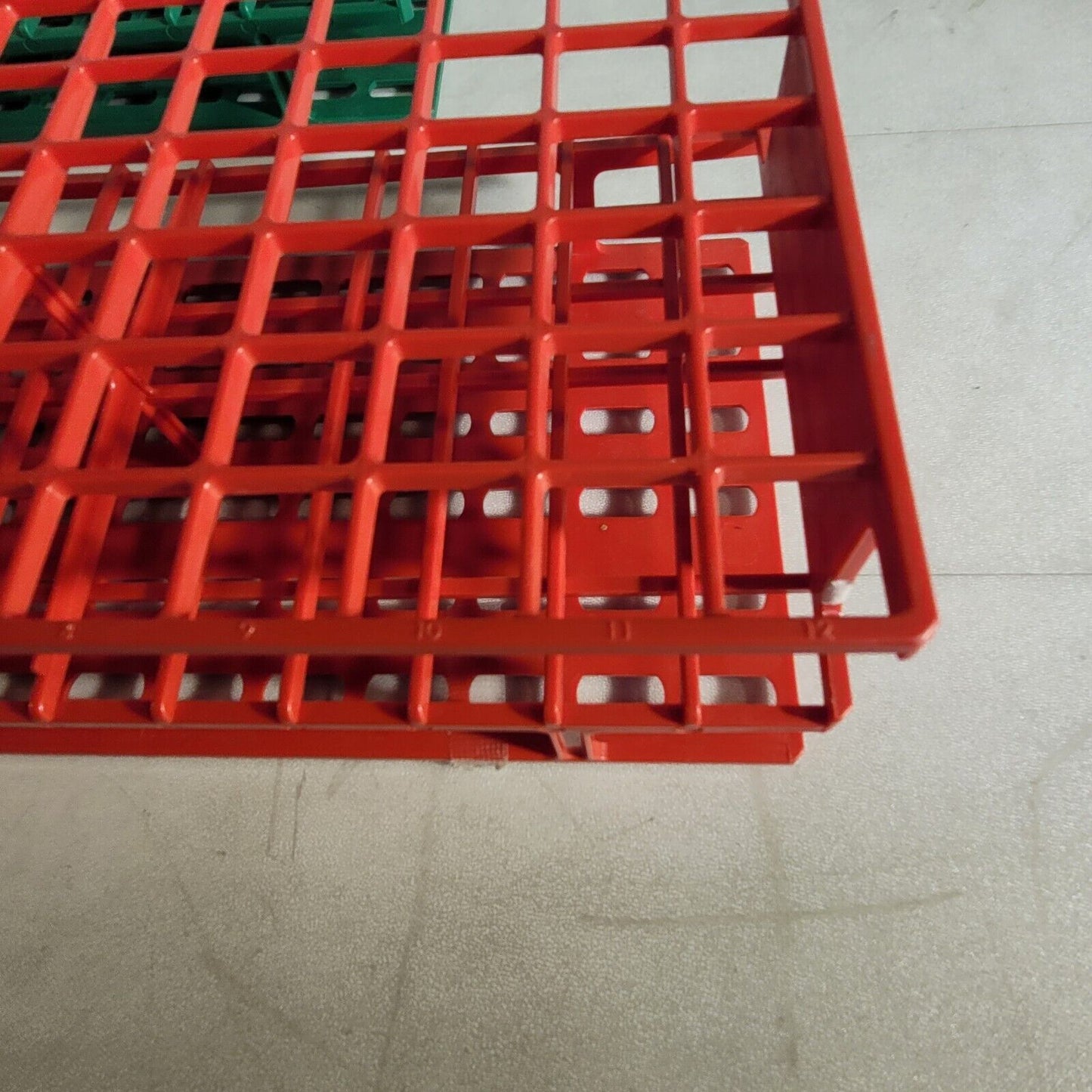 Lot Of Nalgene Plastic Sample Vial Tube Racks 30 Racks Holding 72, 5 Holding 36