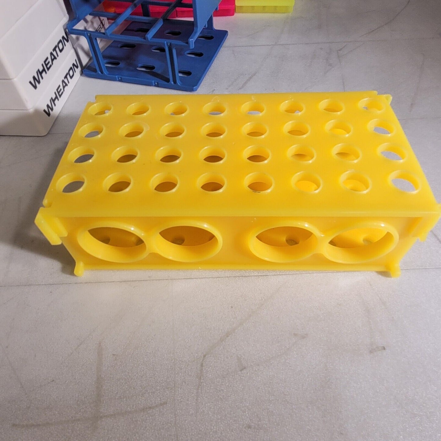 Lot Of Plastic Tube Vial Sample Racks Various Sizes And Types Organizer