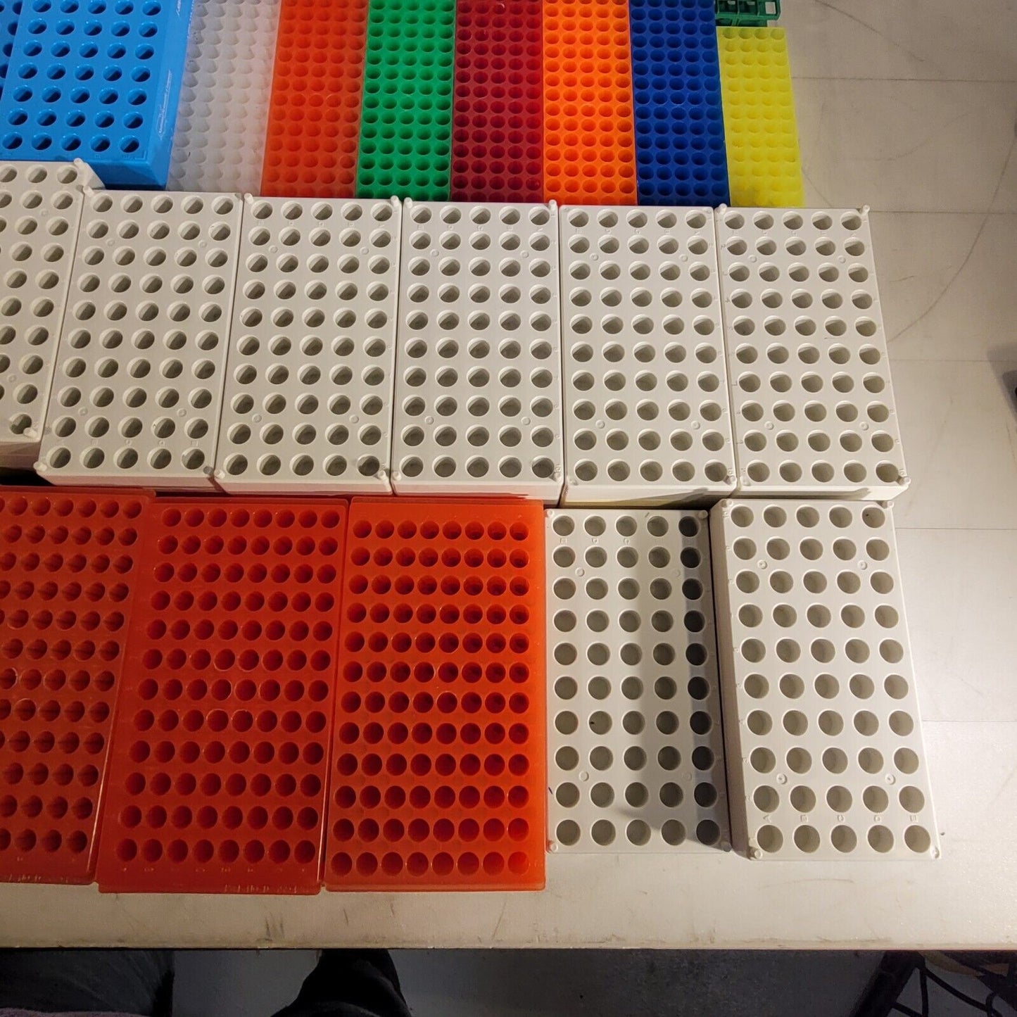 Lot Of Plastic Tube Vial Sample Racks Various Sizes And Types Organizer