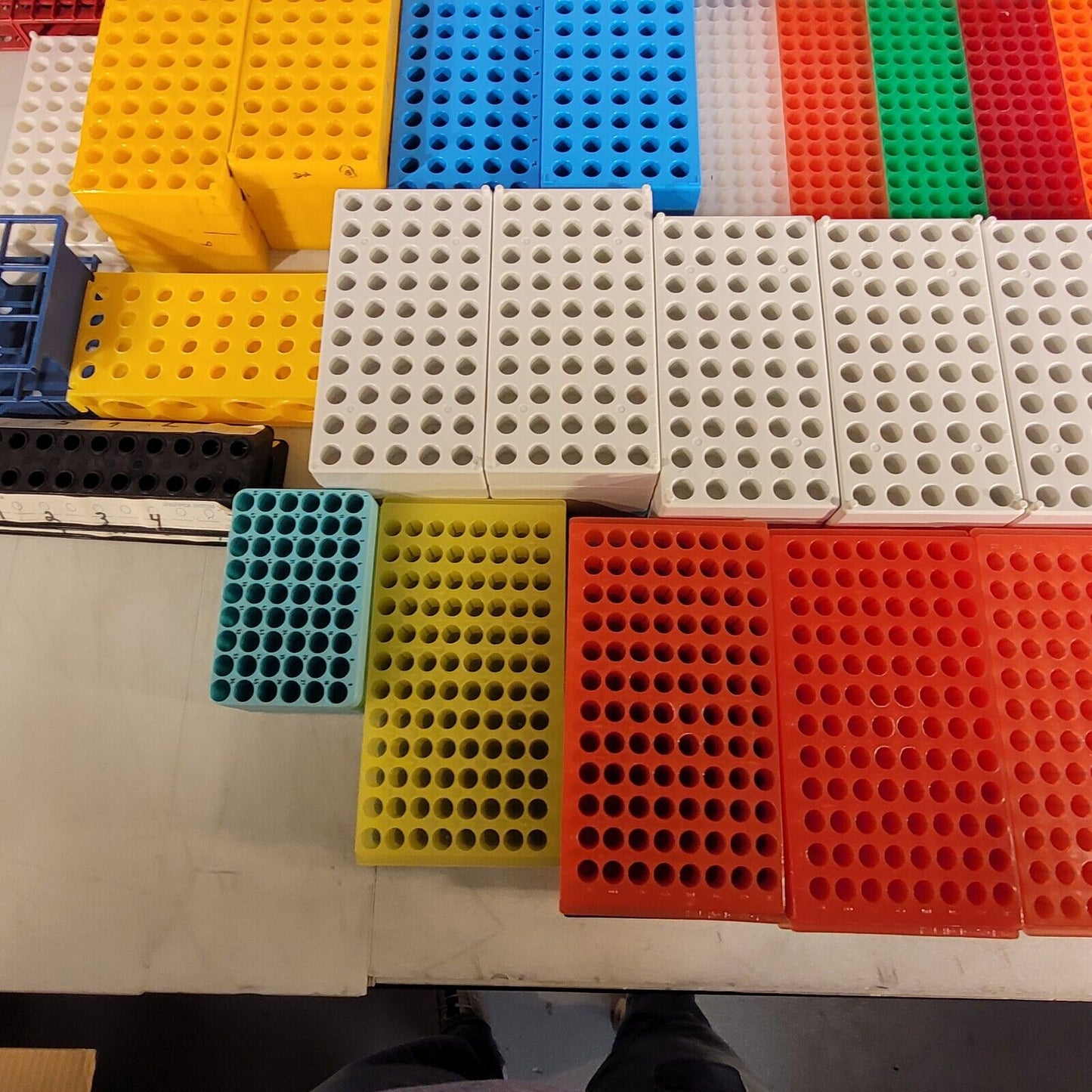 Lot Of Plastic Tube Vial Sample Racks Various Sizes And Types Organizer