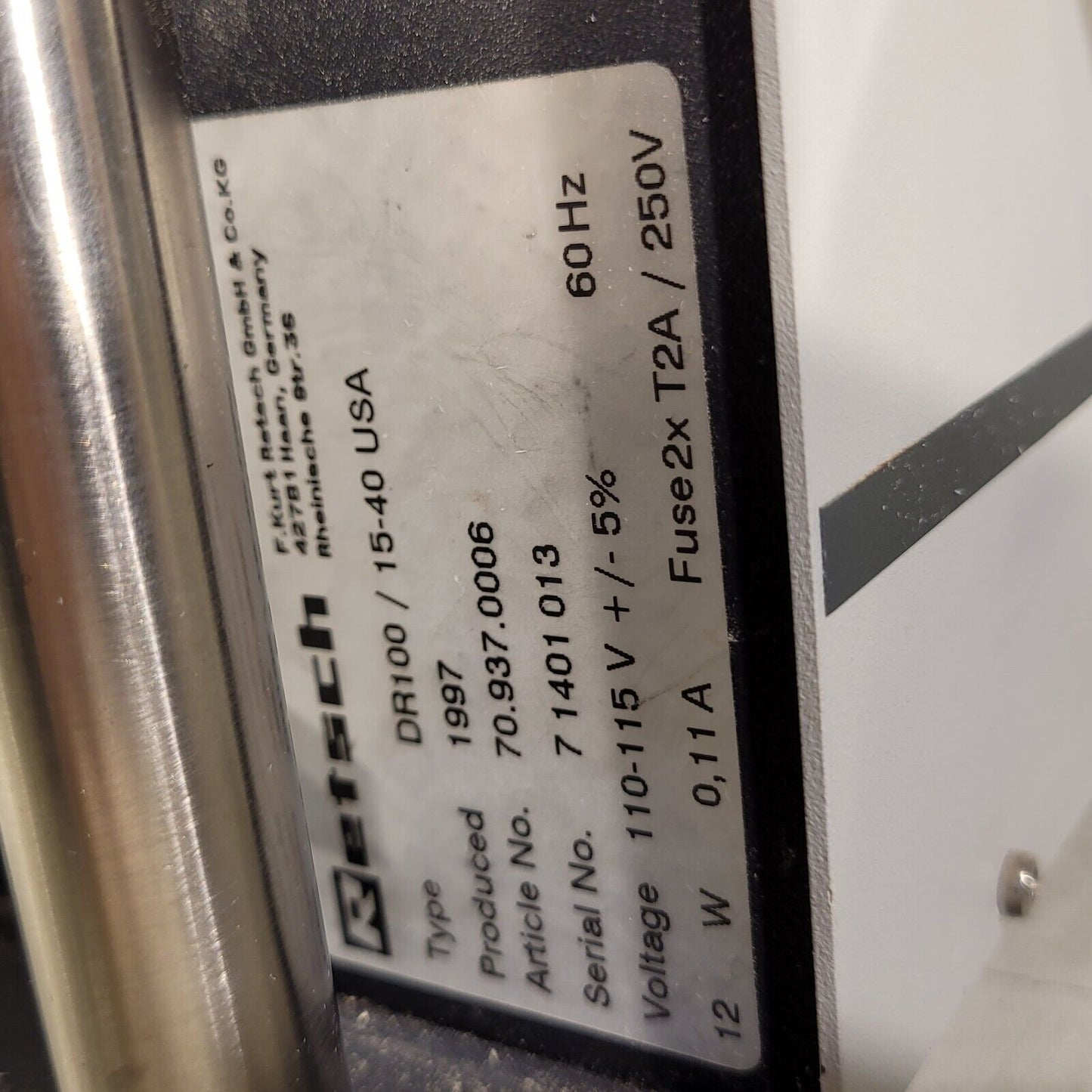 Retsch DR100 Lab Vibratory Feeder 15-40 70.937.006 Loader Allocation Device