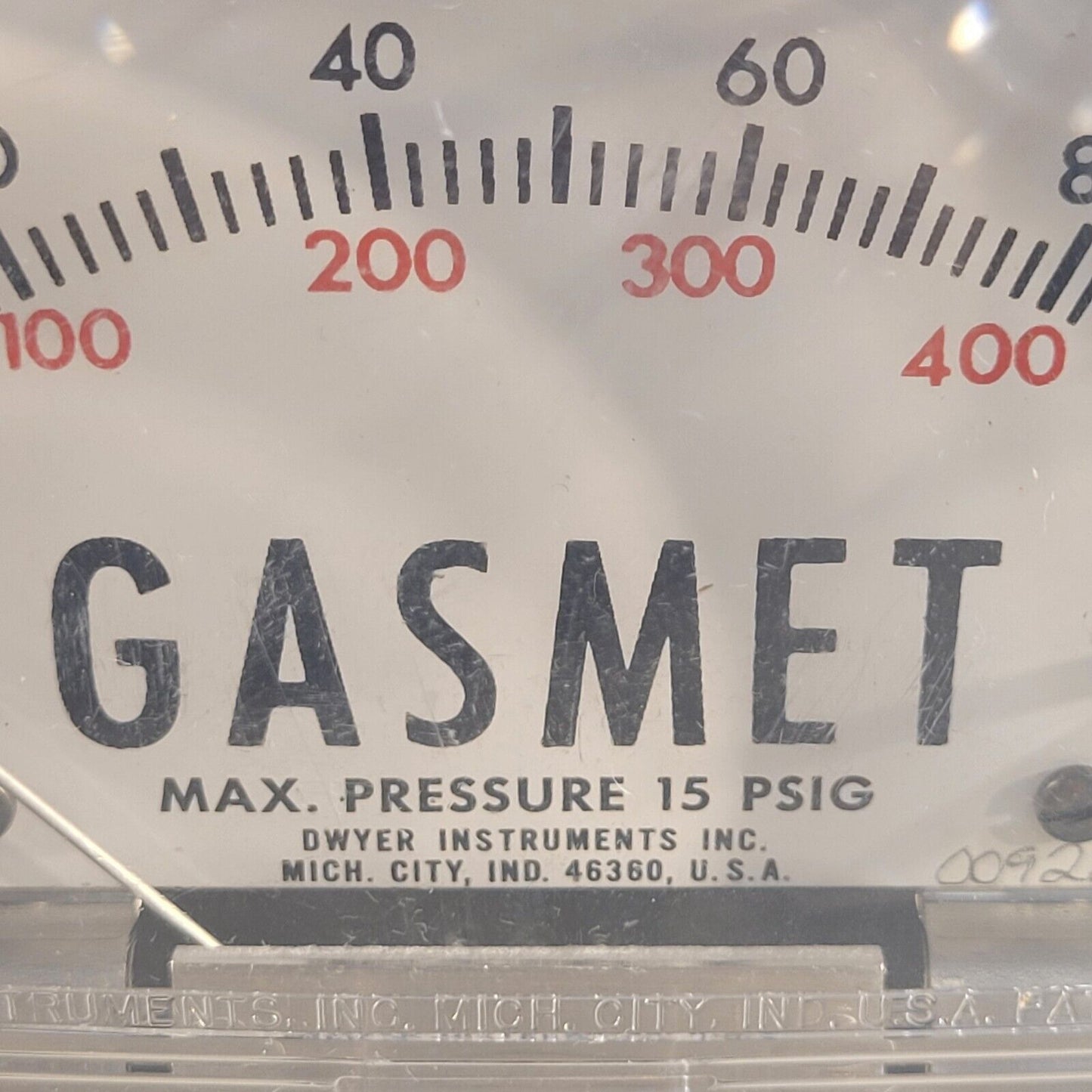 Vintage Dwyer Gasmet Gas Flow Meter 15PSIG Max Pressure 100 CCM SCCM Range