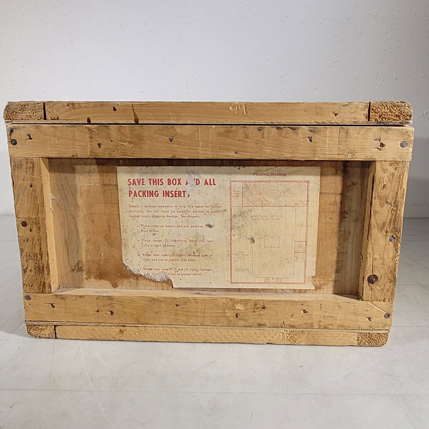 Vintage Wooden Crate 14.5"X11.25"X8. 75" Interior Dimensions