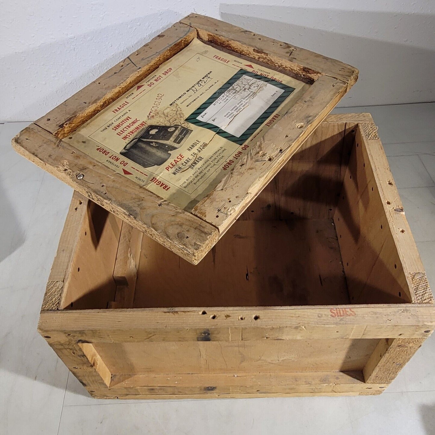 Vintage Wooden Crate 14.5"X11.25"X8. 75" Interior Dimensions