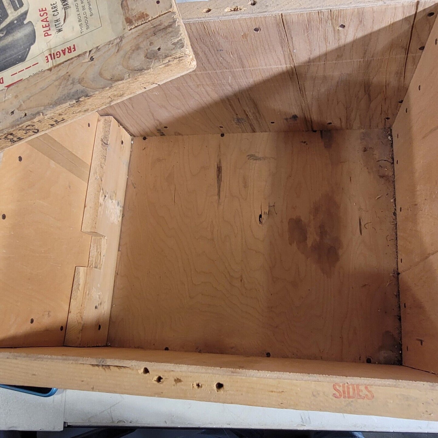 Vintage Wooden Crate 14.5"X11.25"X8. 75" Interior Dimensions