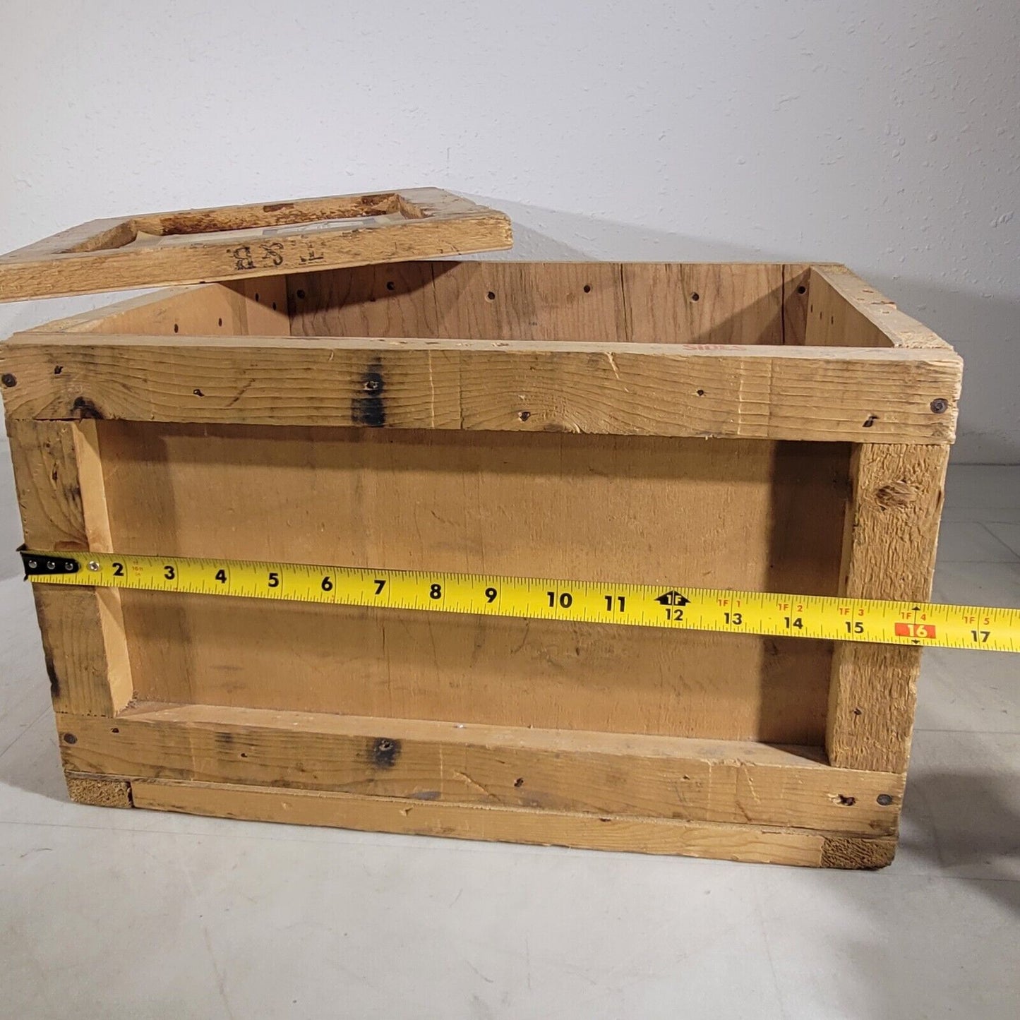 Vintage Wooden Crate 14.5"X11.25"X8. 75" Interior Dimensions