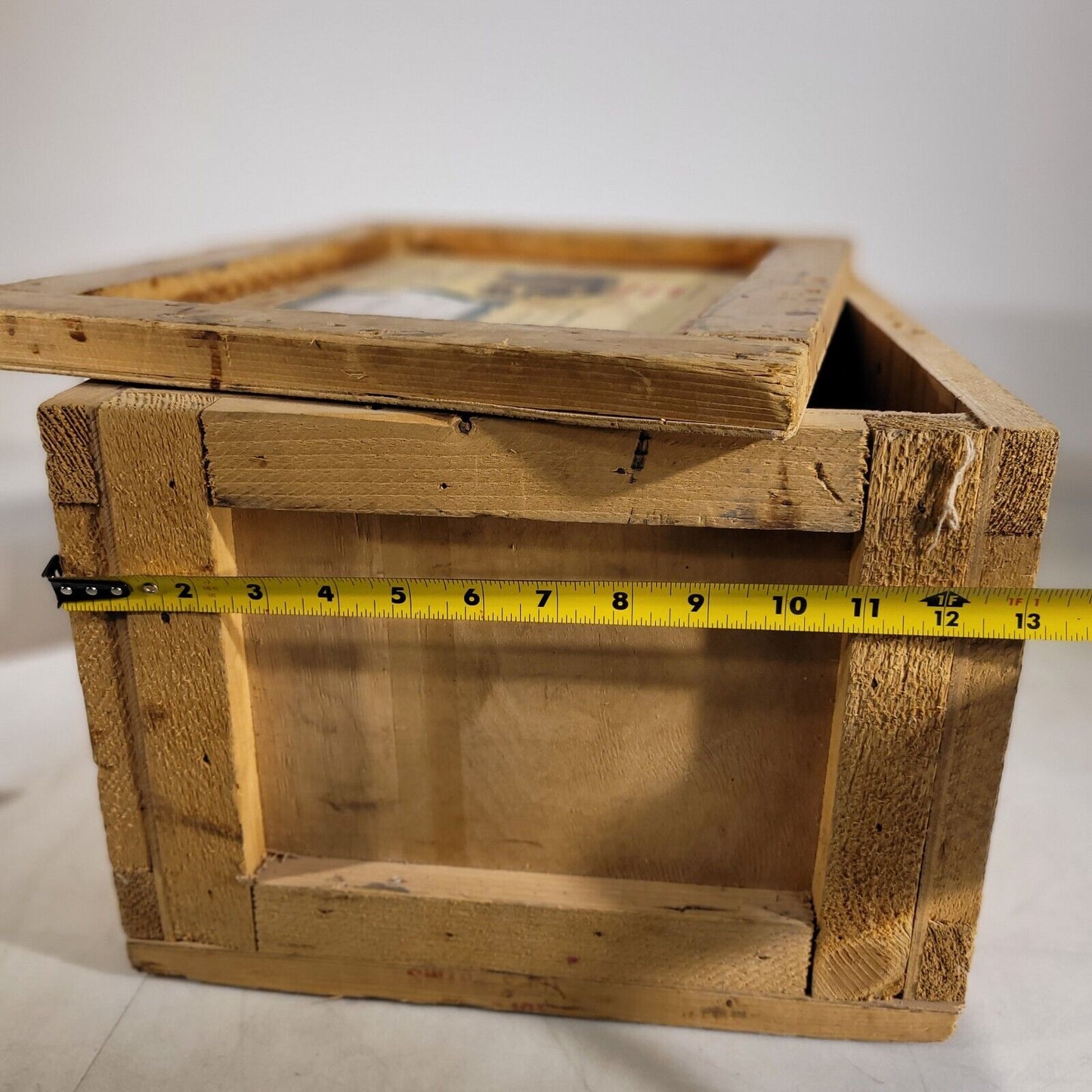 Vintage Wooden Crate 14.5"X11.25"X8. 75" Interior Dimensions