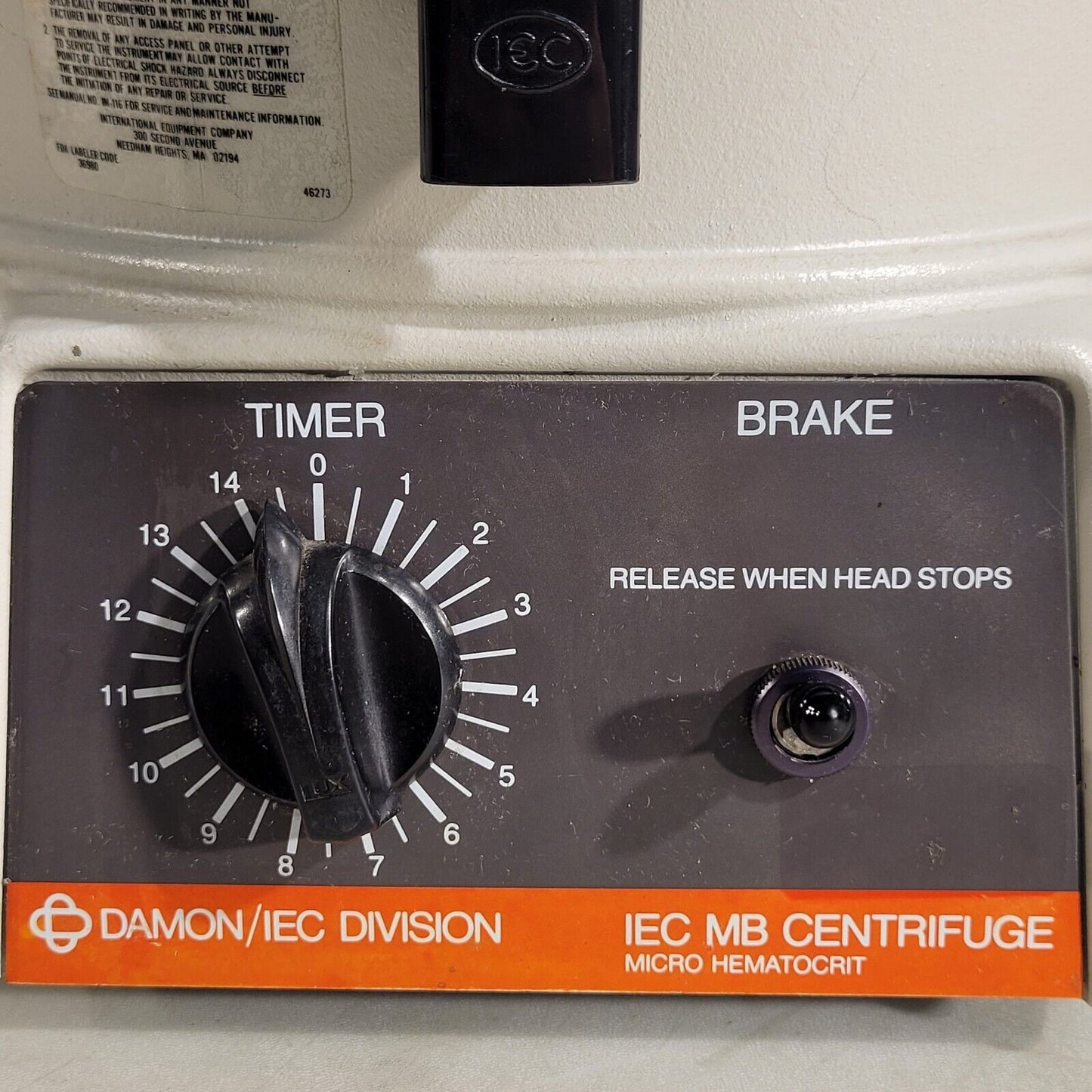 Damon IEC MB Centrifuge Micro Hematocrit w/ 275 Rotor