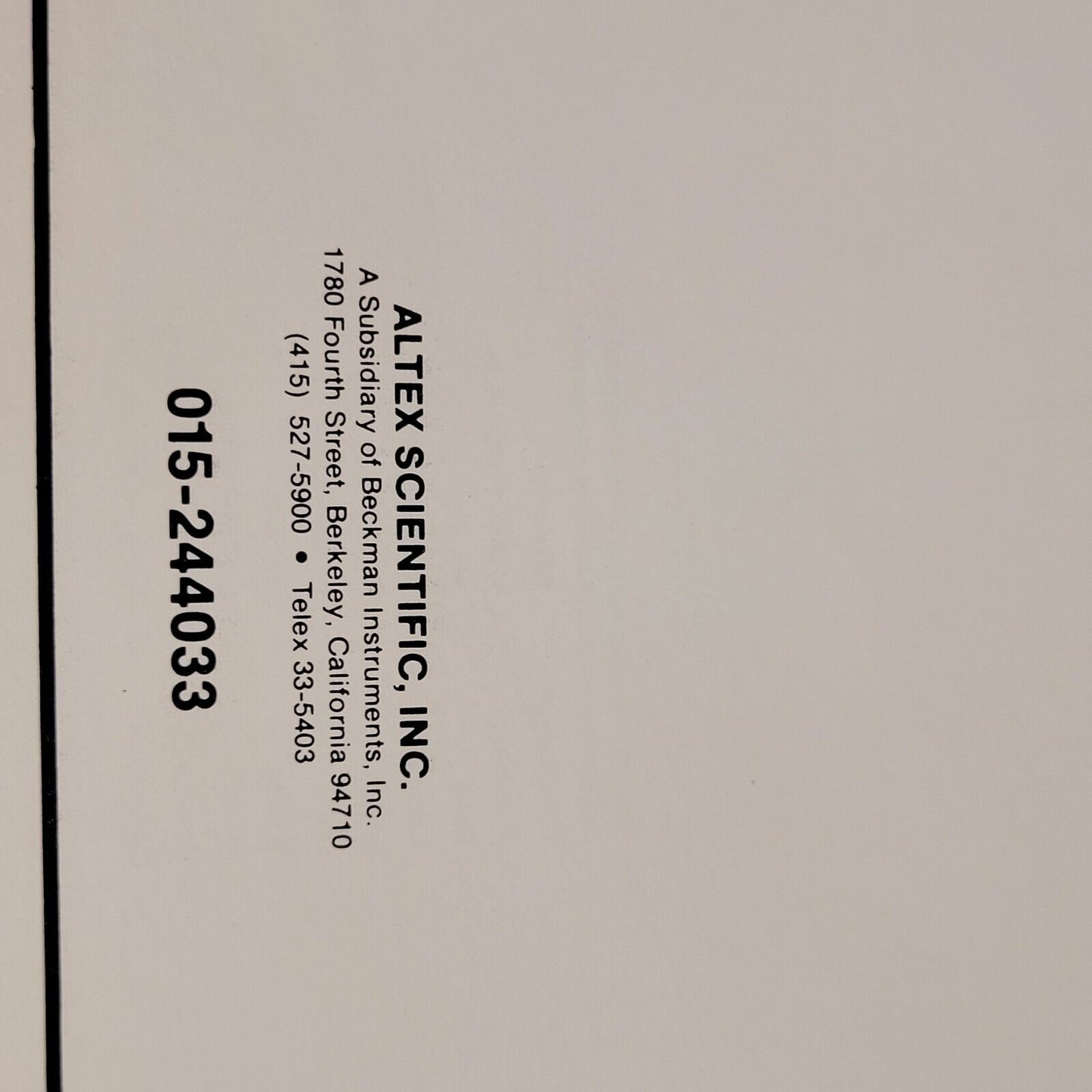 Vintage Altex 156 Refractive Index Detector Instrument Manual Paper Hard Copy