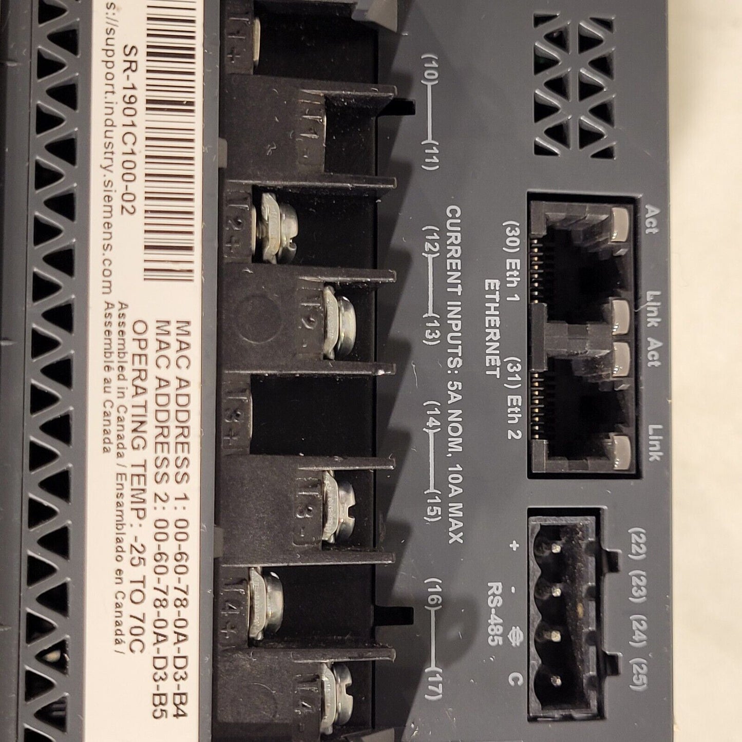 Siemens 9410 Integrated LCD Metering Device Control Screen SR-1902A084-02