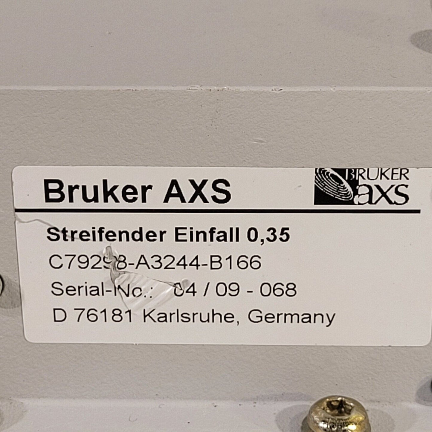 Bruker AXS C79298-A3244-B166 Streifender Einfall Grazing Incidence Diffract 0.35