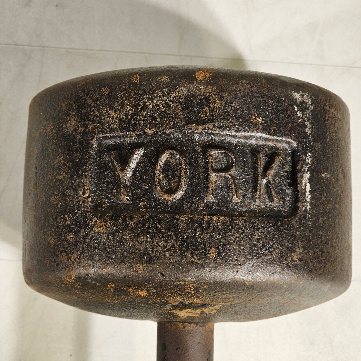 Vintage York 70lb SINGLE Cast Iron Ben Dumbbell USA Rare Roundhead Weight