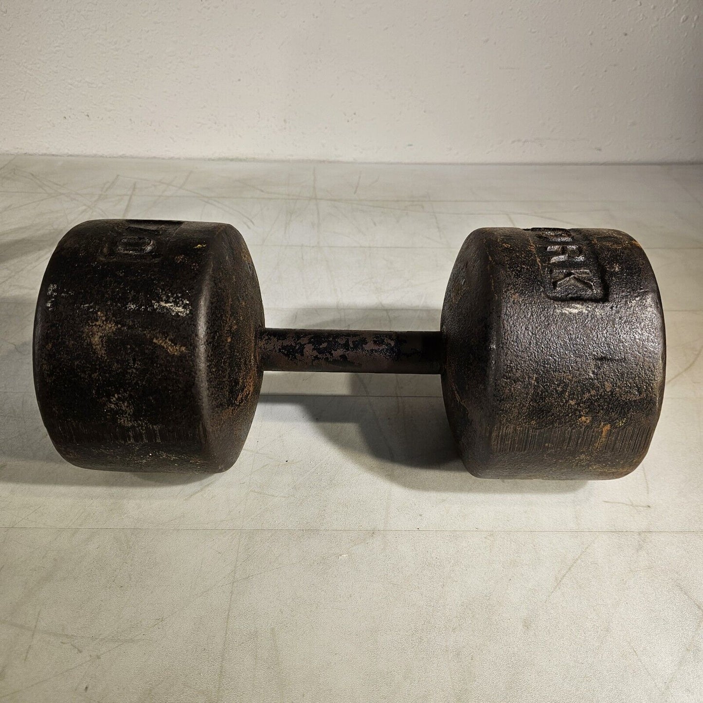 Vintage York 70lb SINGLE Cast Iron Ben Dumbbell USA Rare Roundhead Weight