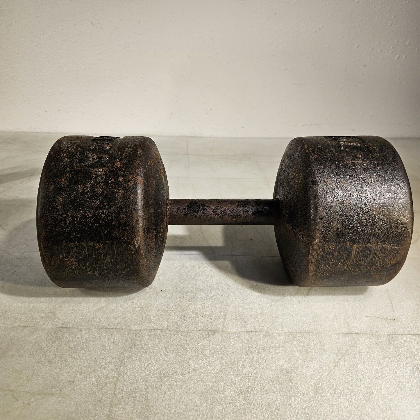 Vintage York 70lb SINGLE Cast Iron Ben Dumbbell USA Rare Roundhead Weight