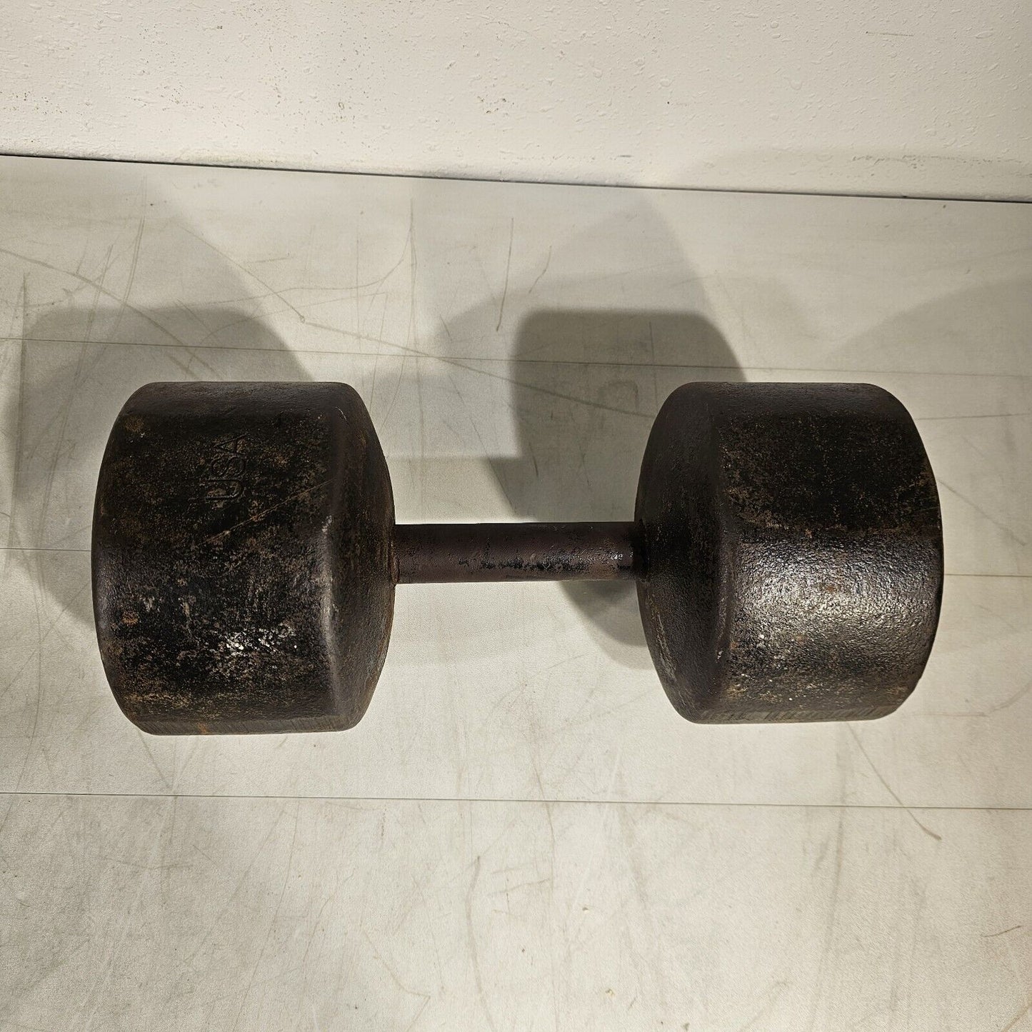 Vintage York 70lb SINGLE Cast Iron Ben Dumbbell USA Rare Roundhead Weight