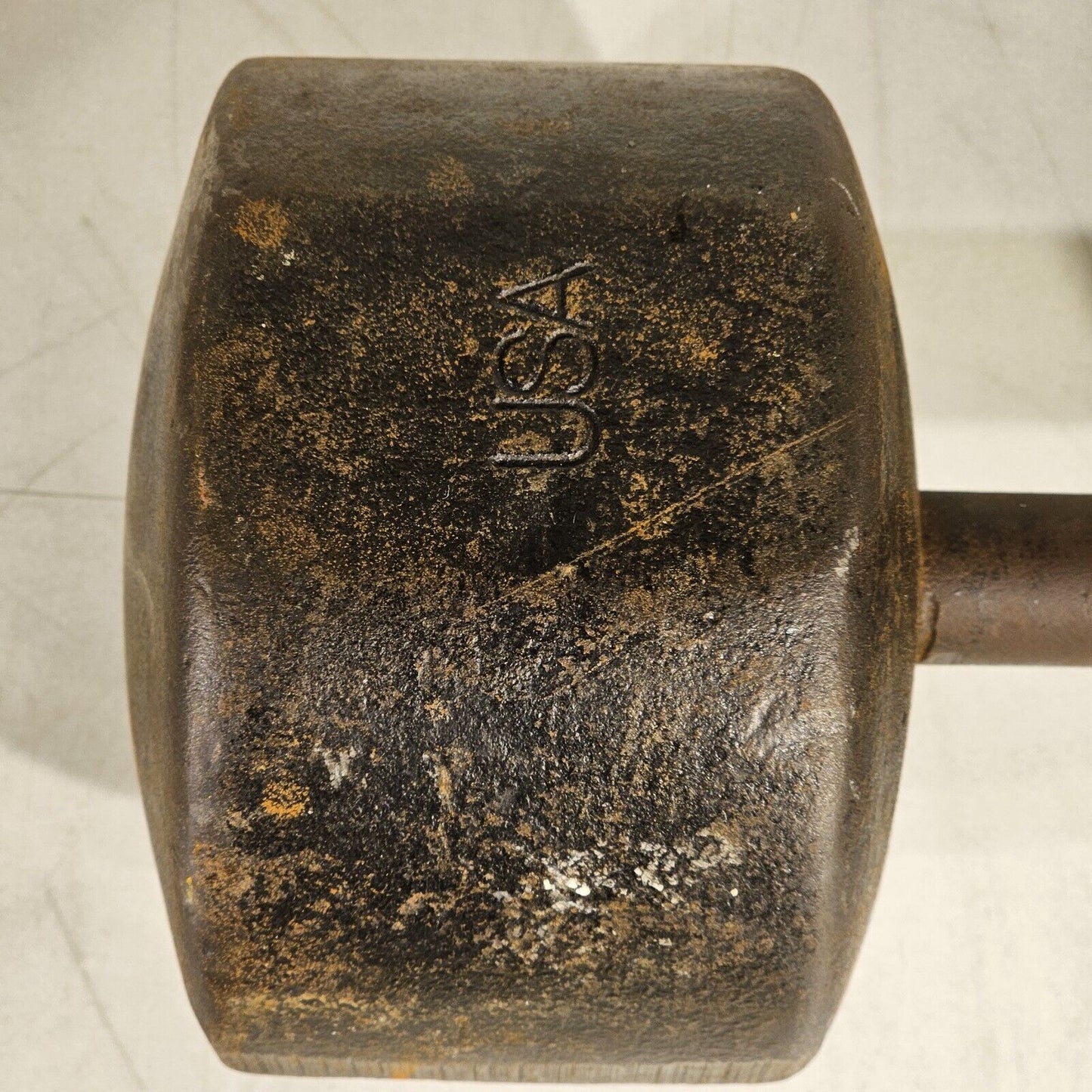 Vintage York 70lb SINGLE Cast Iron Ben Dumbbell USA Rare Roundhead Weight
