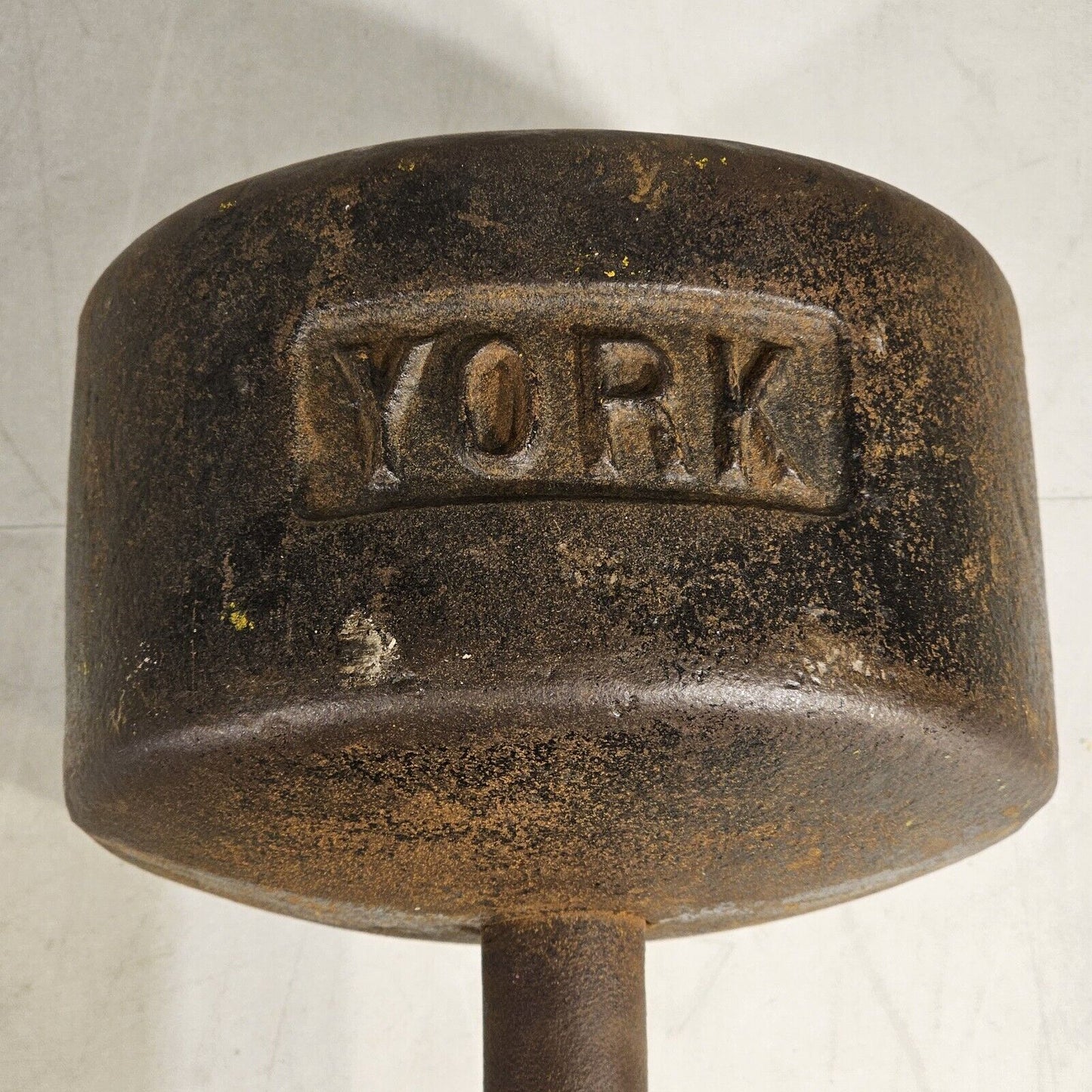 Vintage York 85lb SINGLE Cast Iron Ben Dumbbell USA Rare Roundhead Weight
