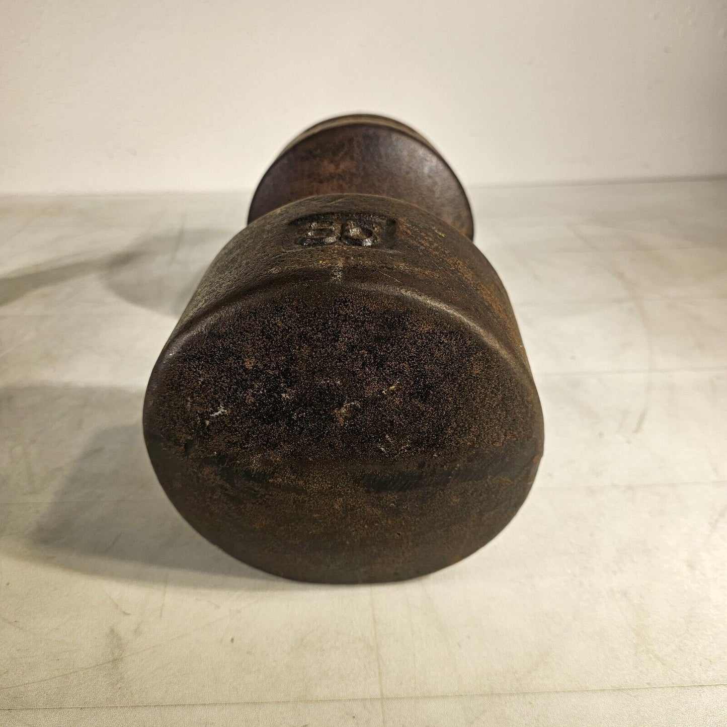 Vintage York 85lb SINGLE Cast Iron Ben Dumbbell USA Rare Roundhead Weight