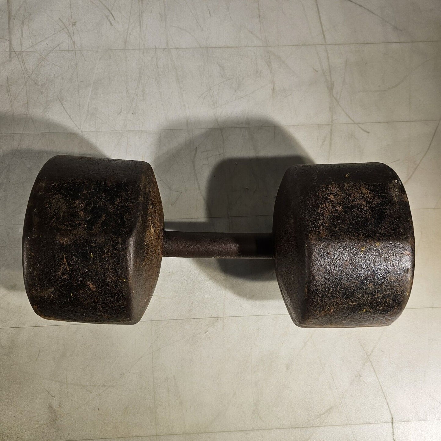 Vintage York 85lb SINGLE Cast Iron Ben Dumbbell USA Rare Roundhead Weight