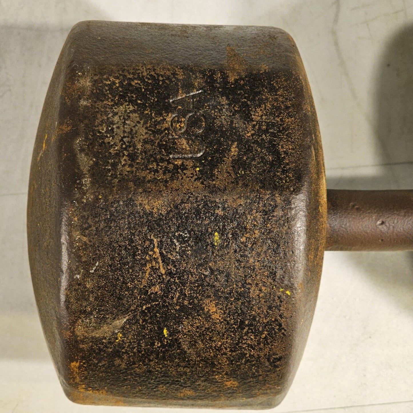 Vintage York 85lb SINGLE Cast Iron Ben Dumbbell USA Rare Roundhead Weight