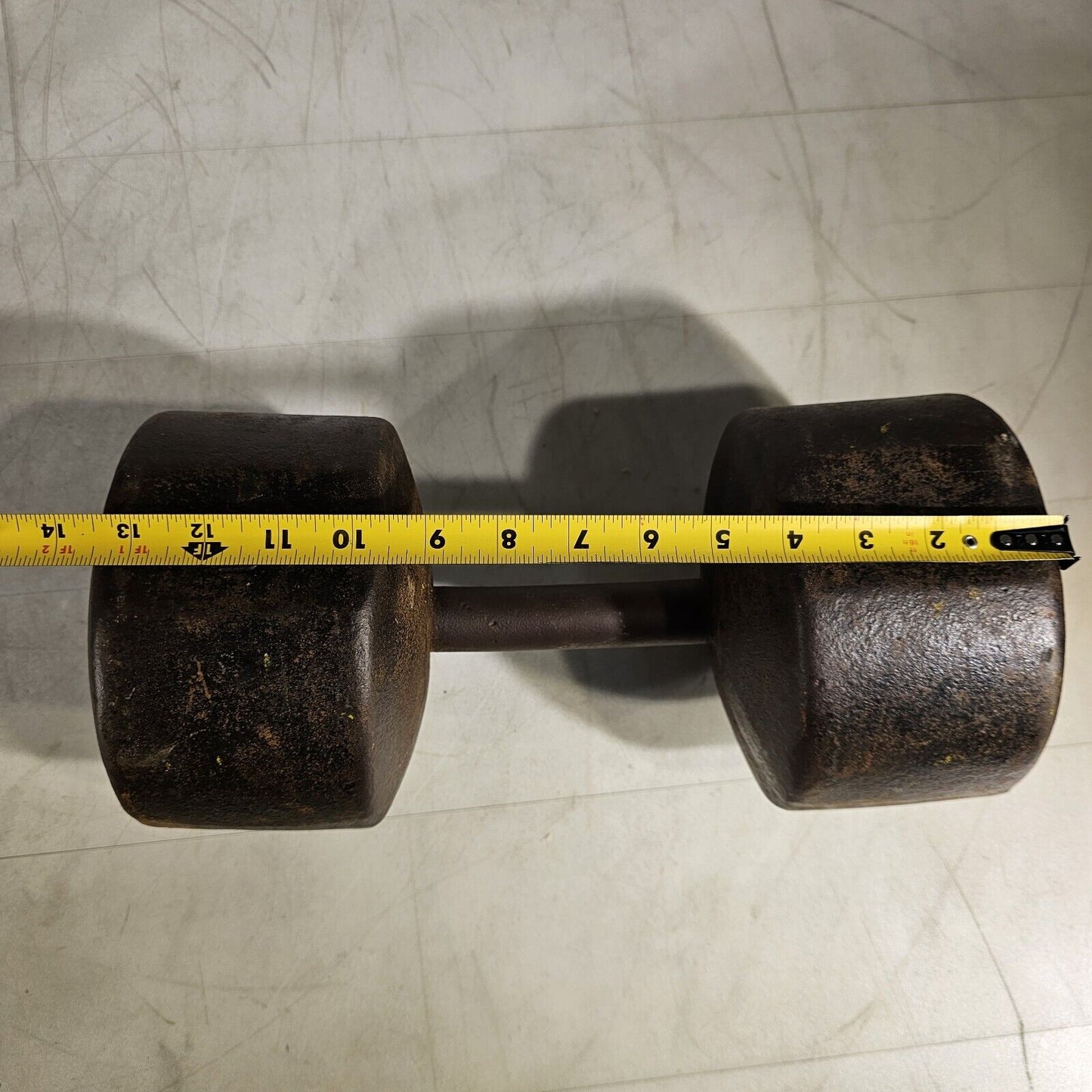 Vintage York 85lb SINGLE Cast Iron Ben Dumbbell USA Rare Roundhead Weight
