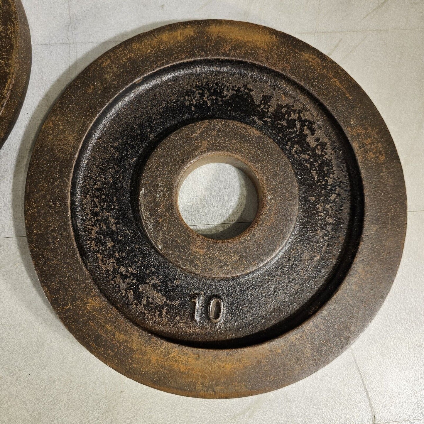 Vintage Set Of 3 Olympic Barbell 2" Cast Iron 2x 10lb 1x 5lb Pre