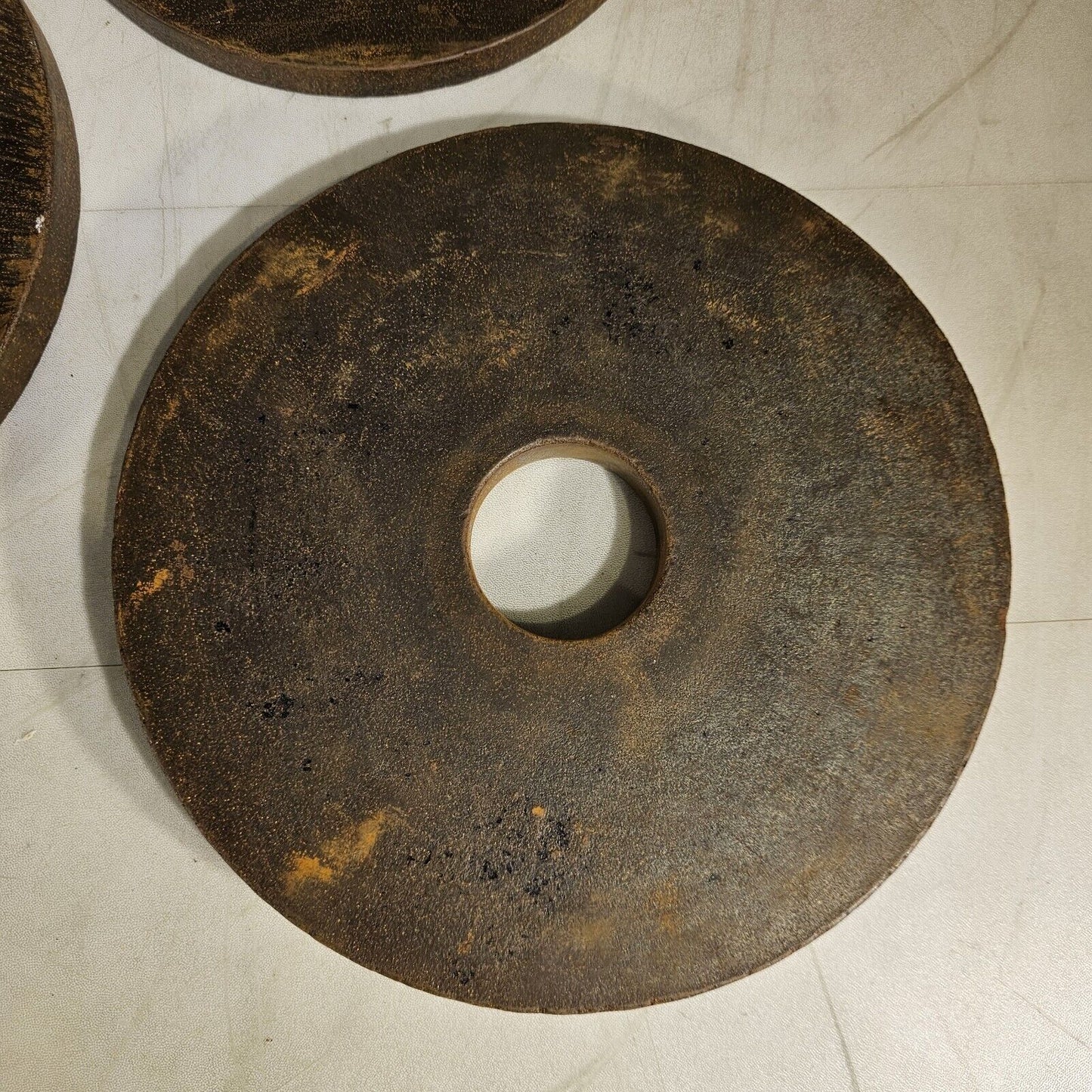 Vintage Set Of 3 Olympic Barbell 2" Cast Iron 2x 10lb 1x 5lb Pre